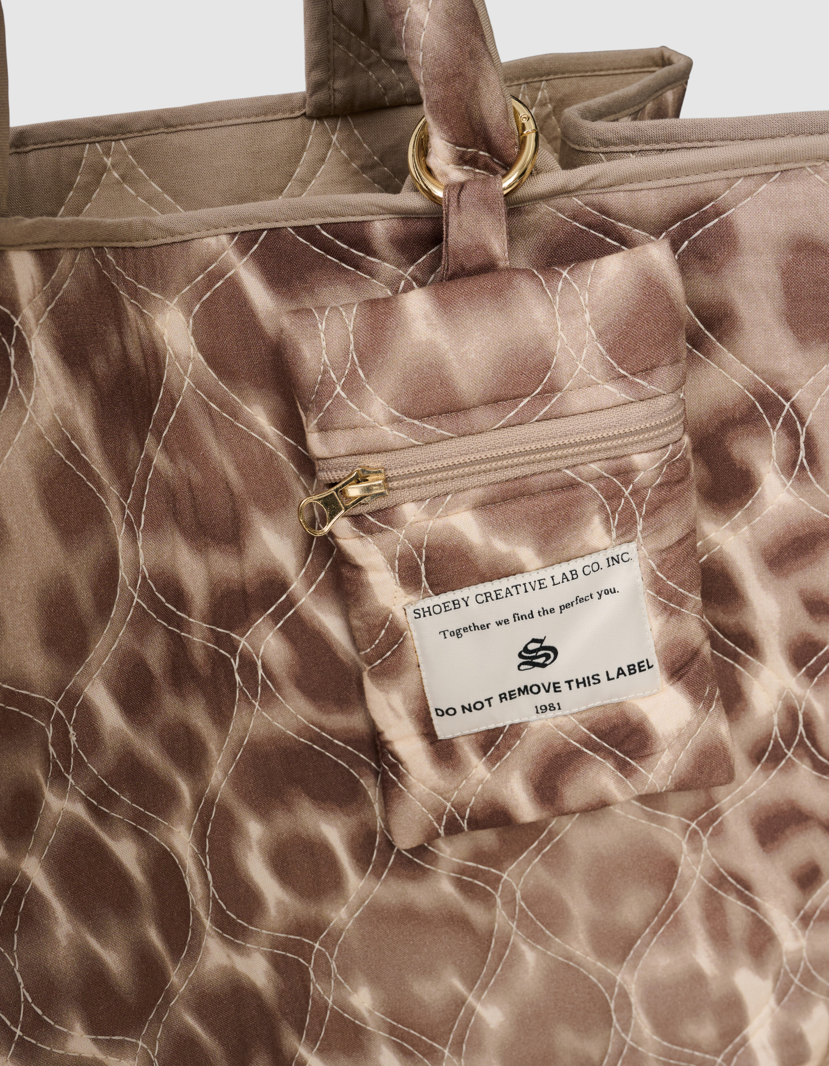 Quilted Leopard Shopper Lichtbruin SHOEBY ACCESSOIRES