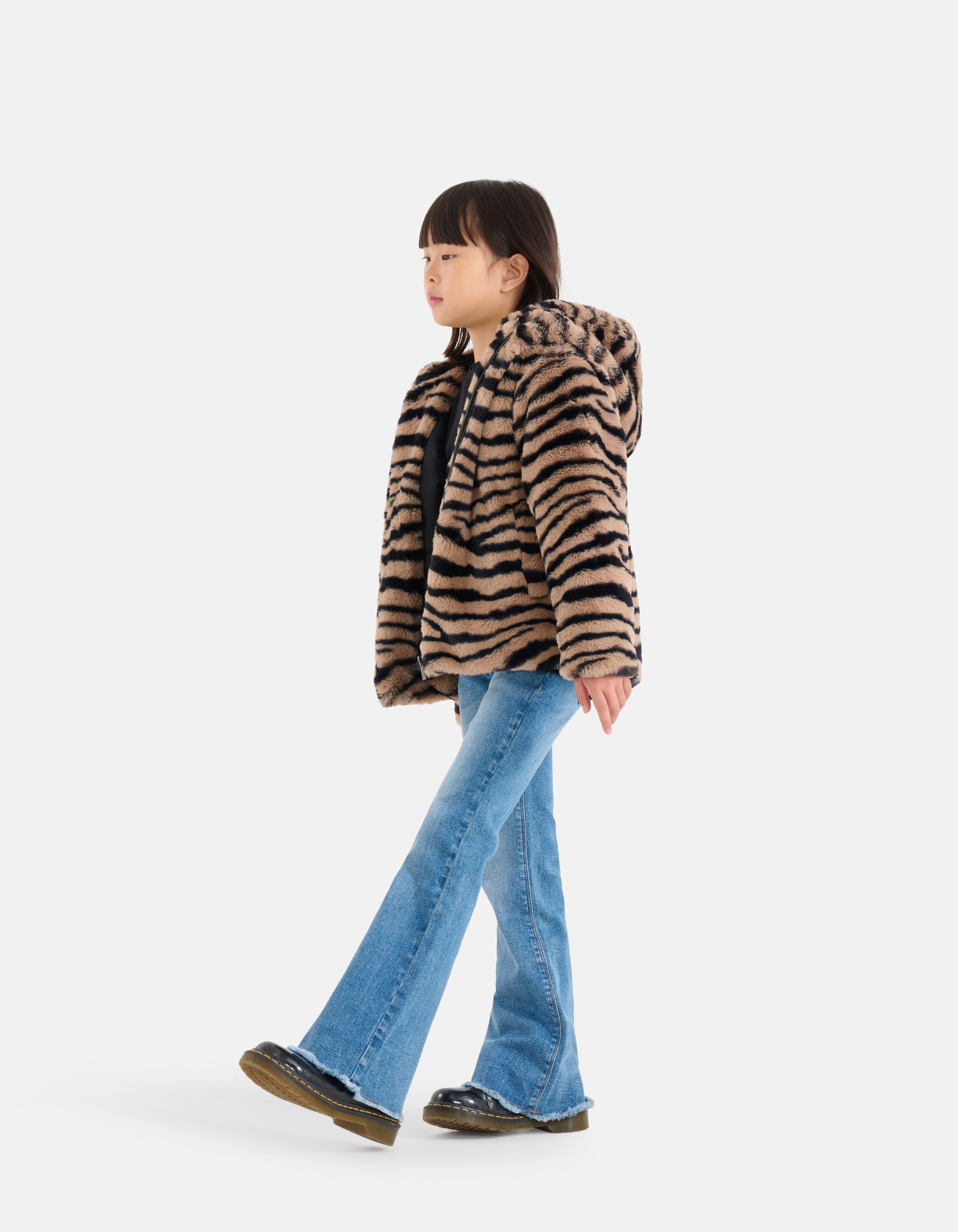 Printed Faux Fur Jas Bruin SHOEBY GIRLS