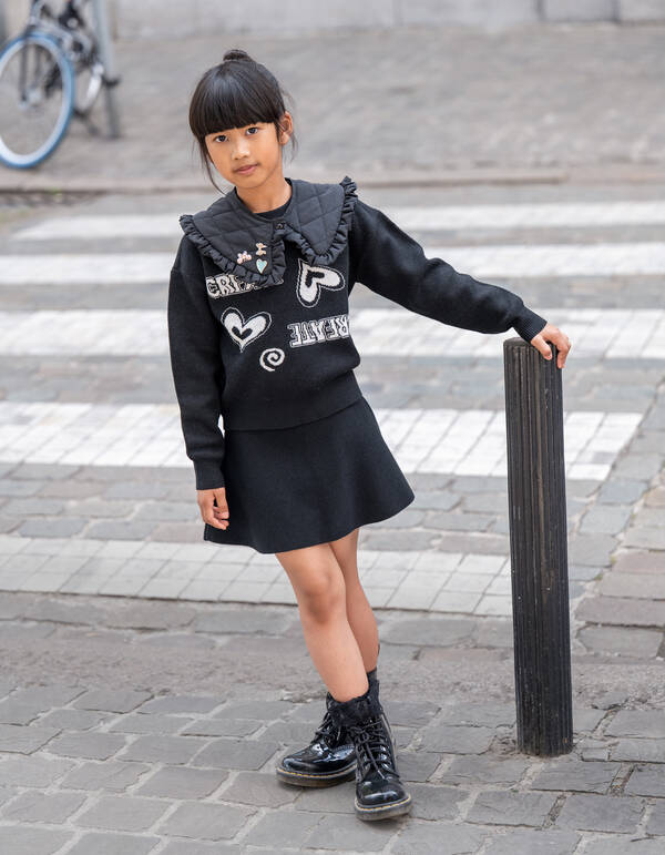 Knit Mini Rok Zwart SHOEBY GIRLS