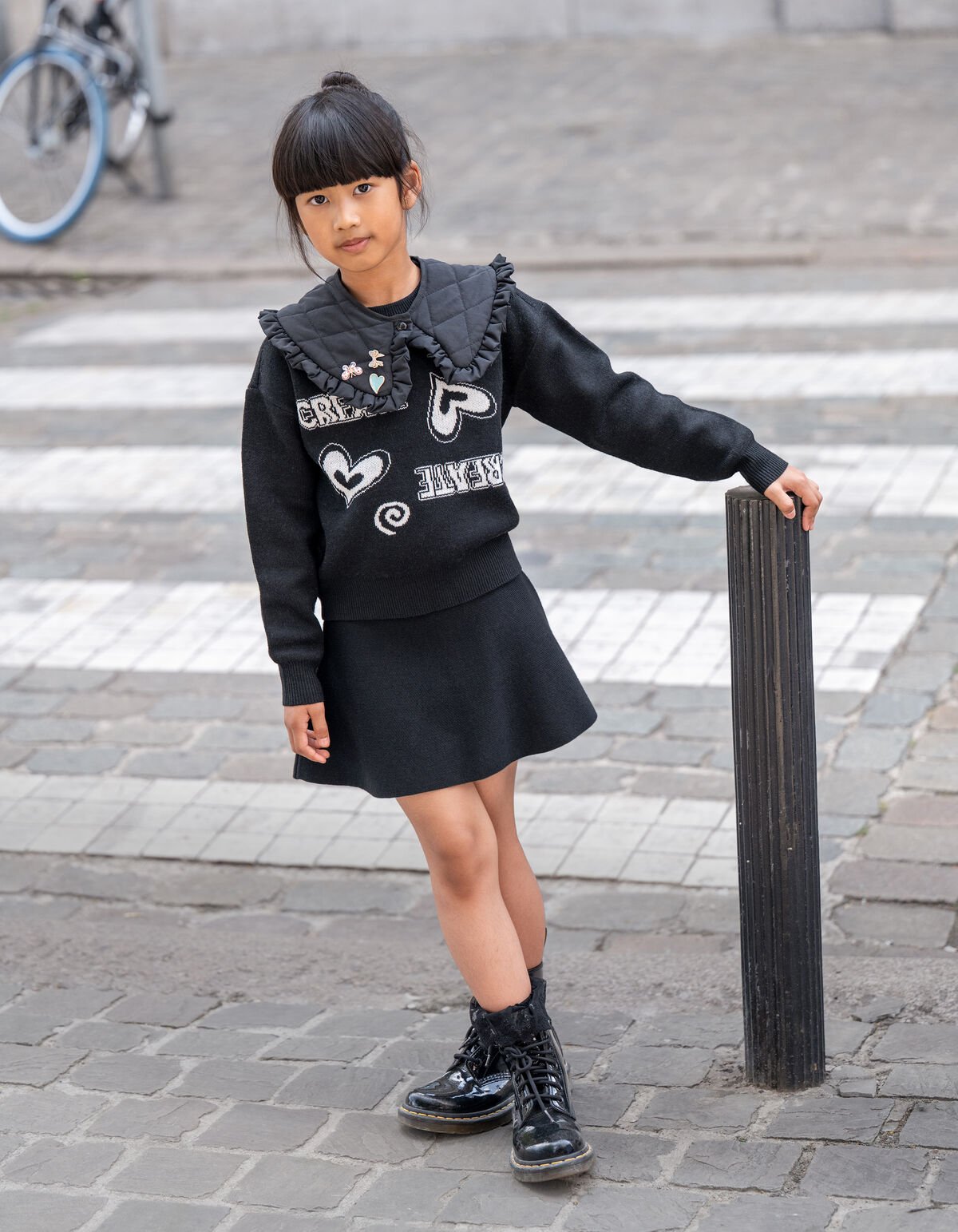 Knit Mini Rok Zwart SHOEBY GIRLS
