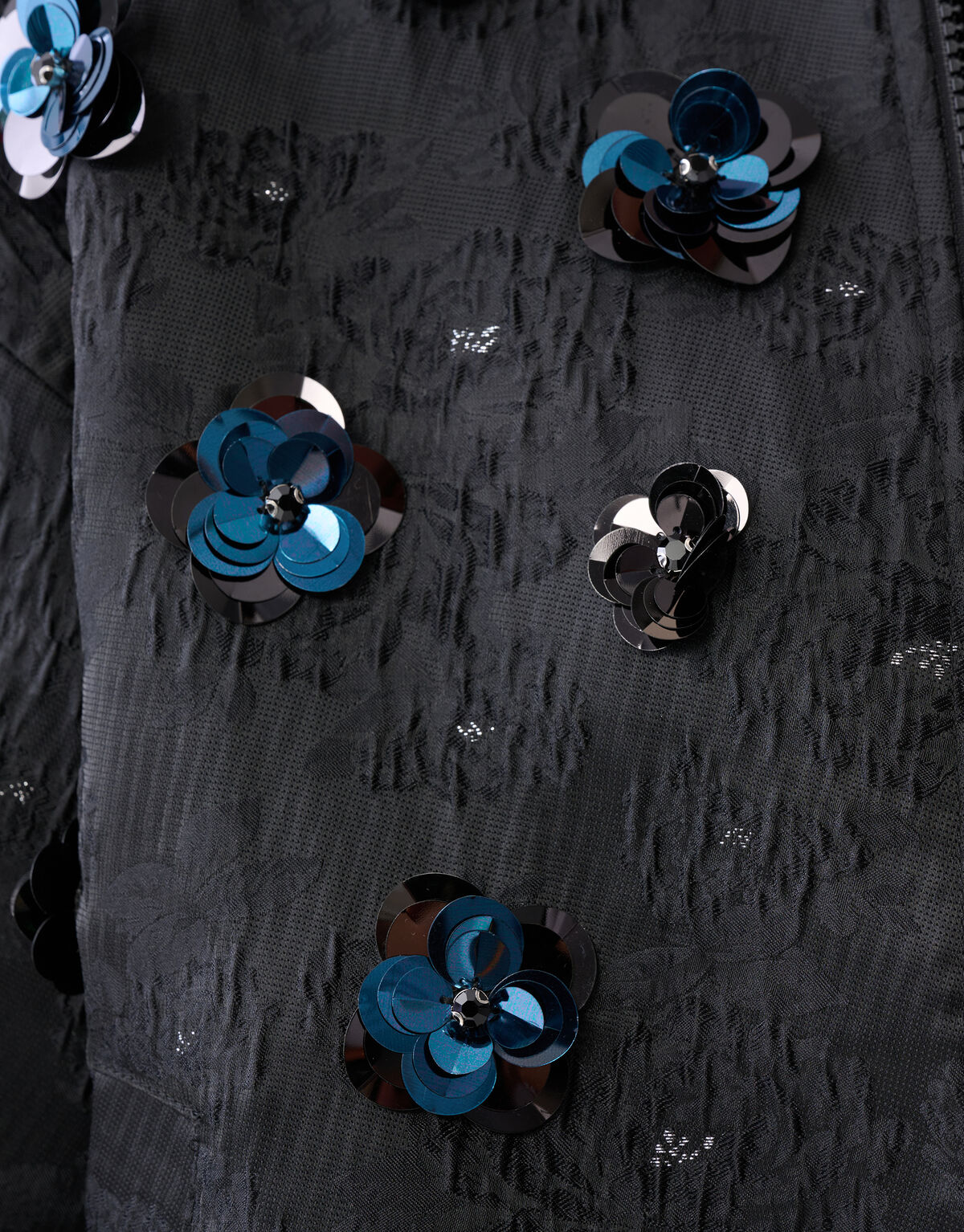 Flower Embellished Bomber Zwart SHOEBY WOMEN