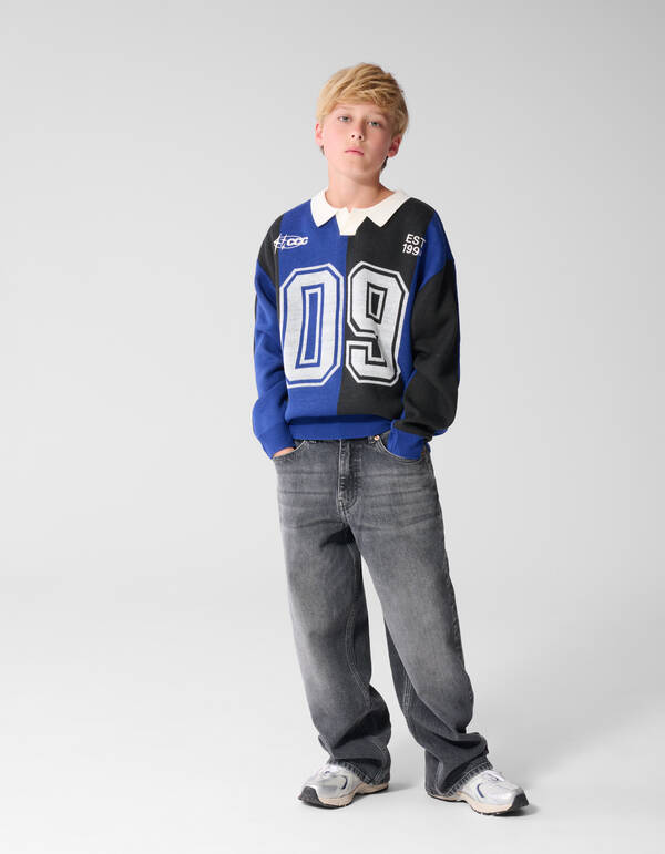Sporty Gebreide Trui Donkerblauw SHOEBY BOYS