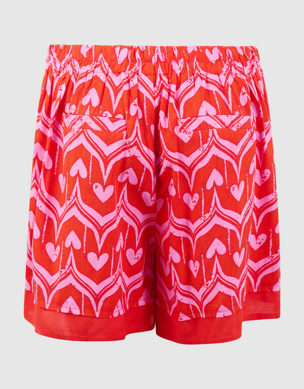 Heart Print Skort Roze/Rood SHOEBY GIRLS