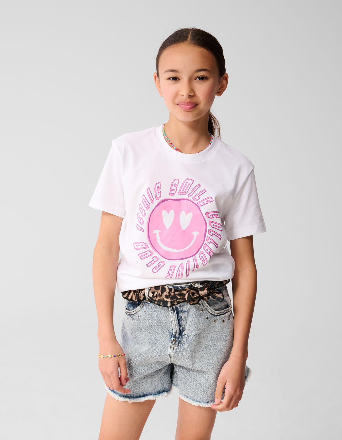 Smile Artwork T-shirt Wit SHOEBY GIRLS