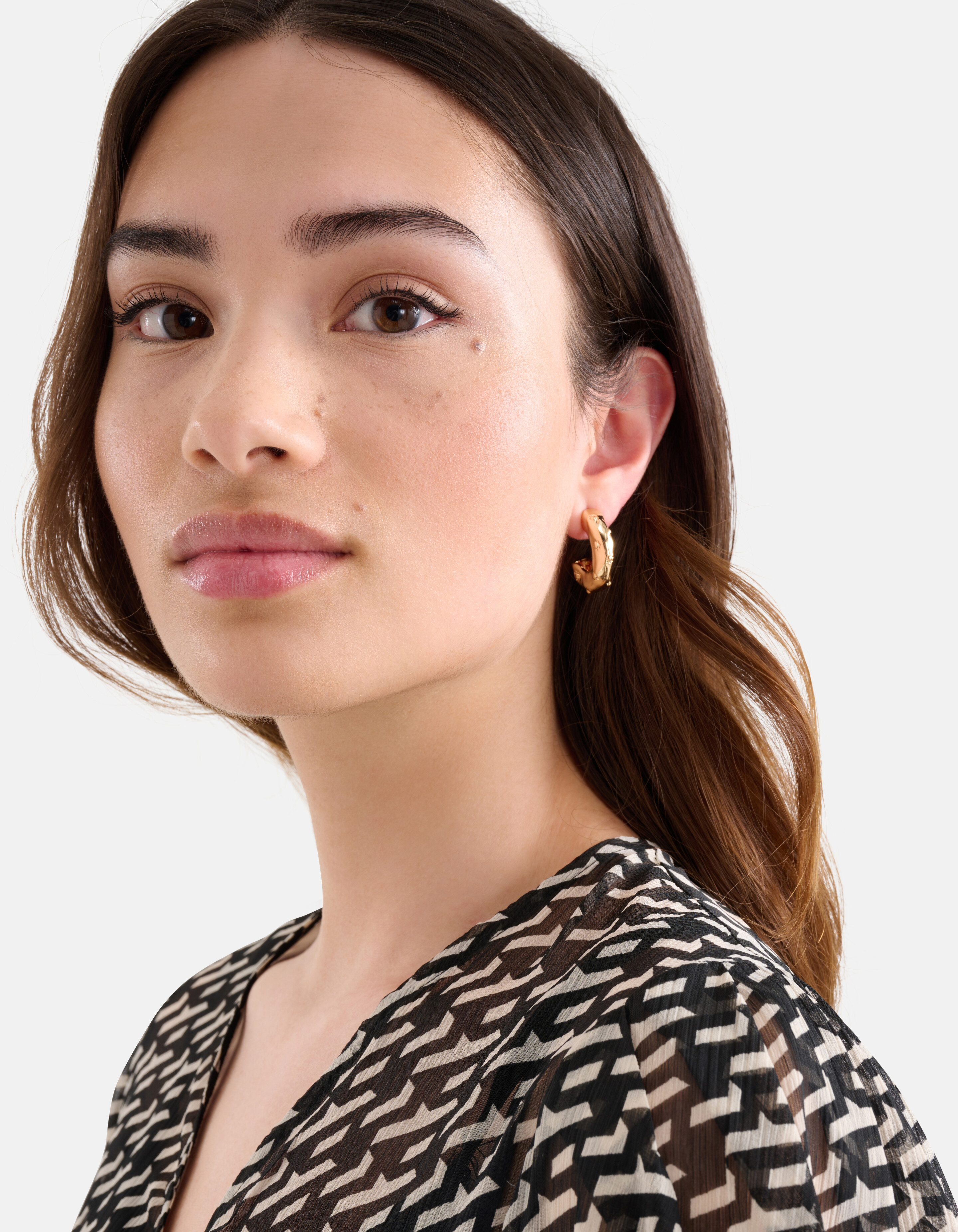 Bulky Dotted Oorbellen Goud SHOEBY ACCESSOIRES