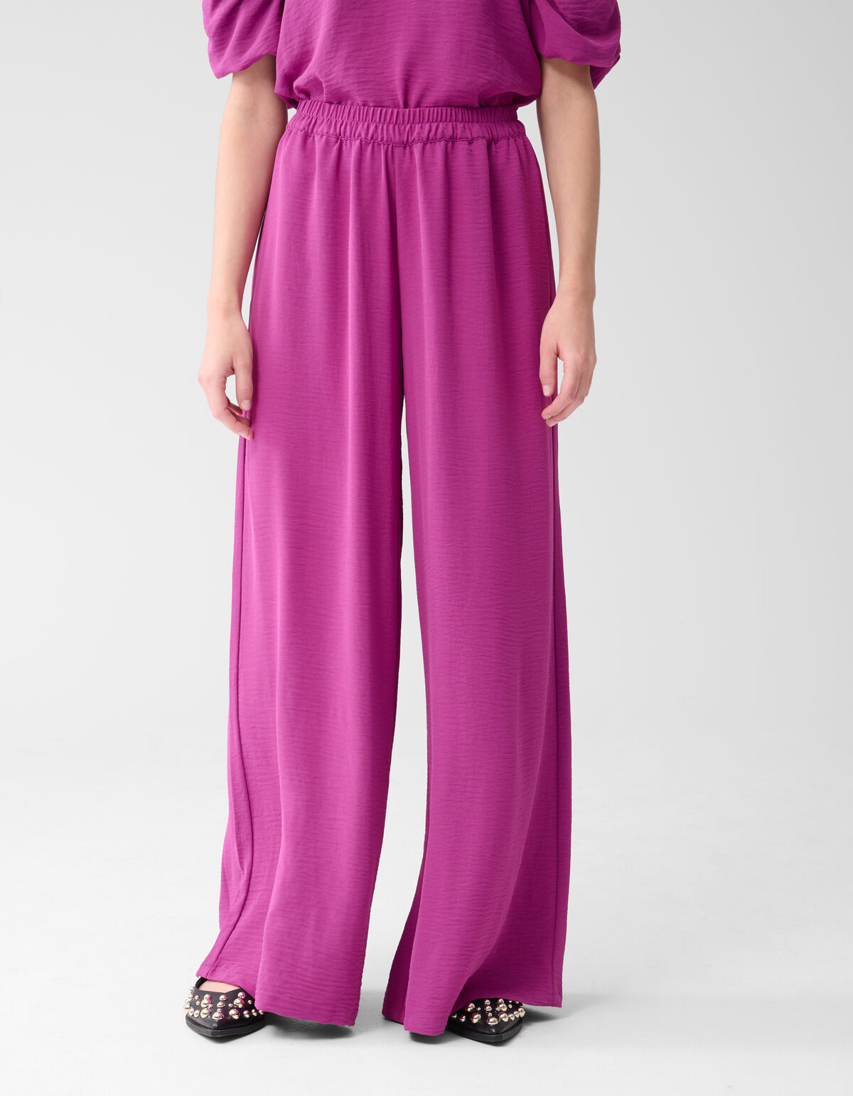 Twist Wide Leg Broek Paars SHOEBY WOMEN