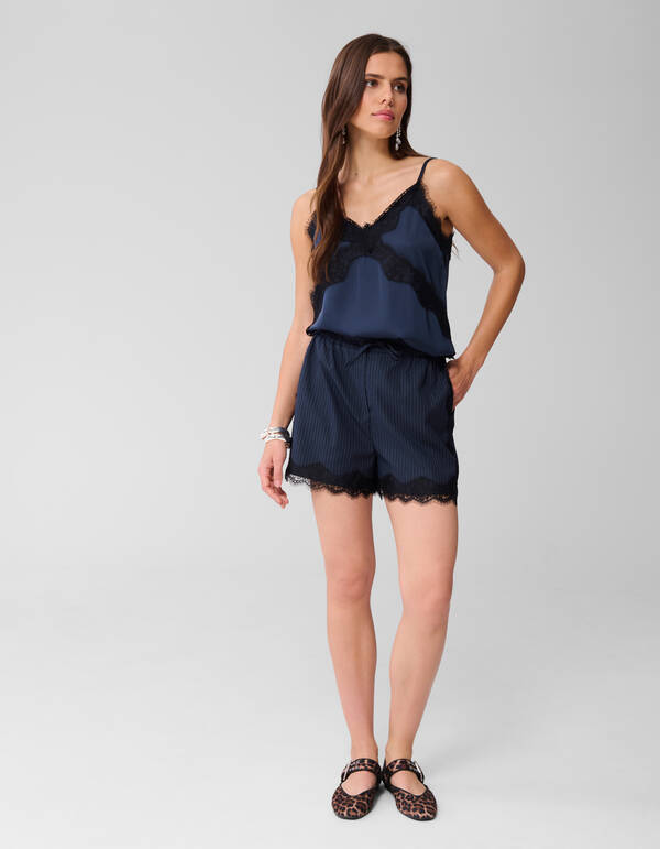 Kanten Top Donkerblauw SHOEBY WOMEN