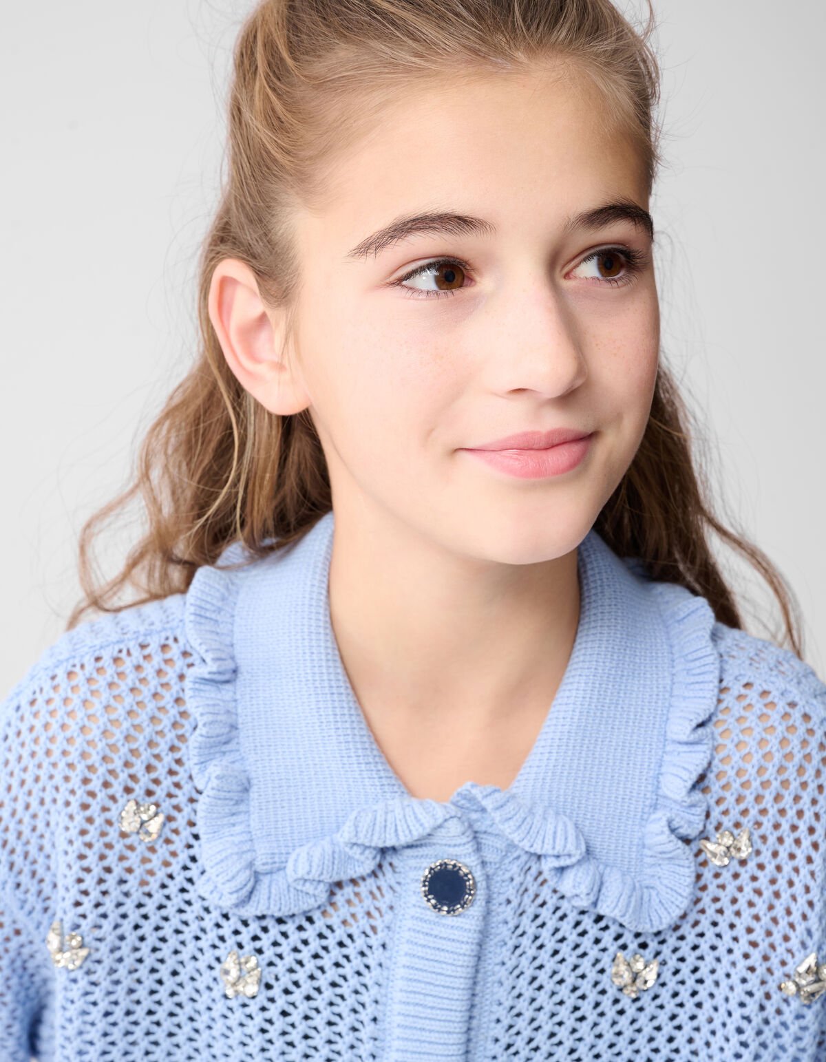 Strass Ruffle Vest Lichtblauw SHOEBY GIRLS