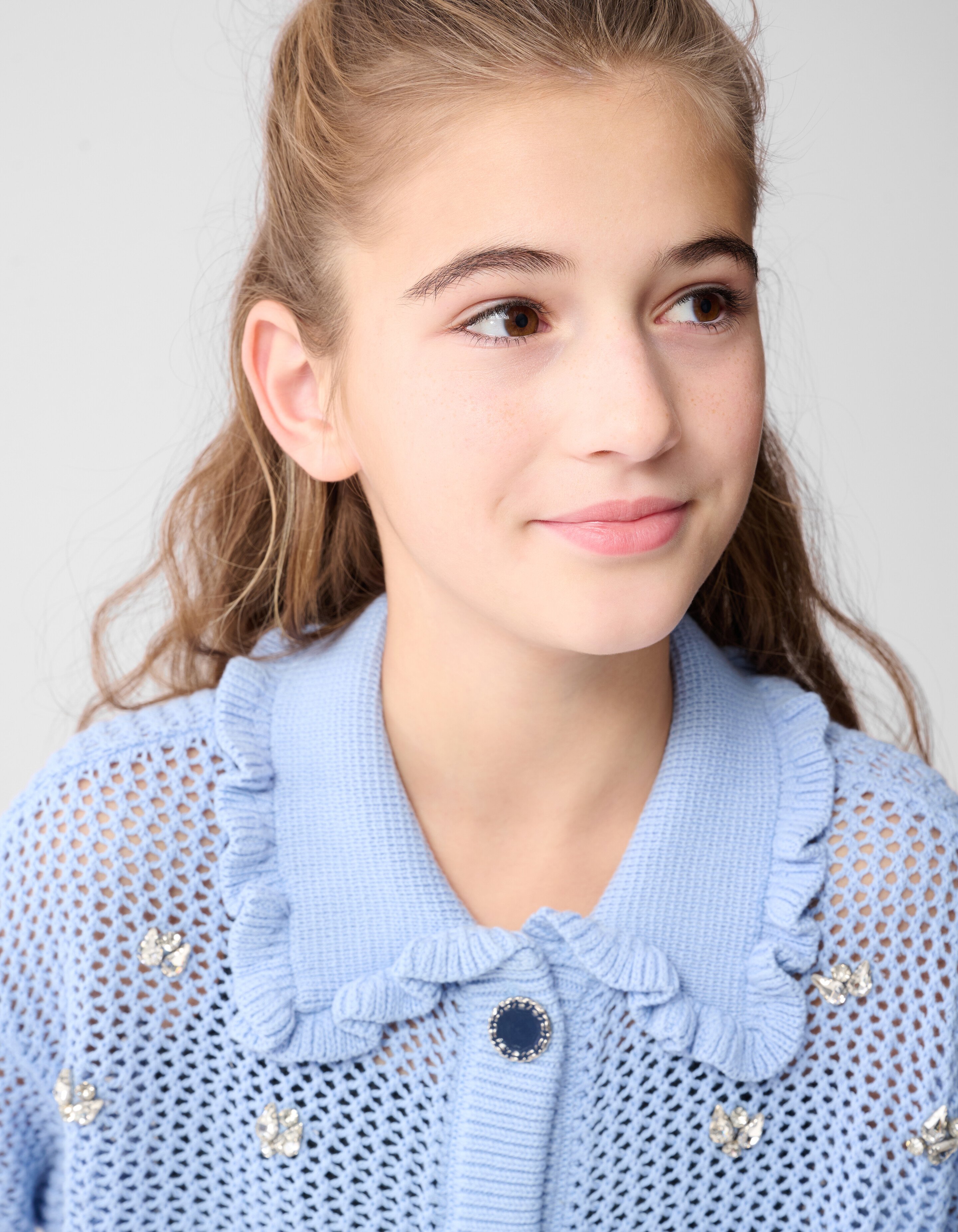 Strass Ruffle Vest Lichtblauw SHOEBY GIRLS