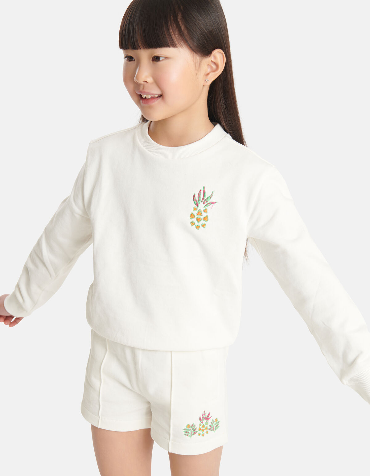 Geborduurde Short Gebroken Wit SHOEBY GIRLS