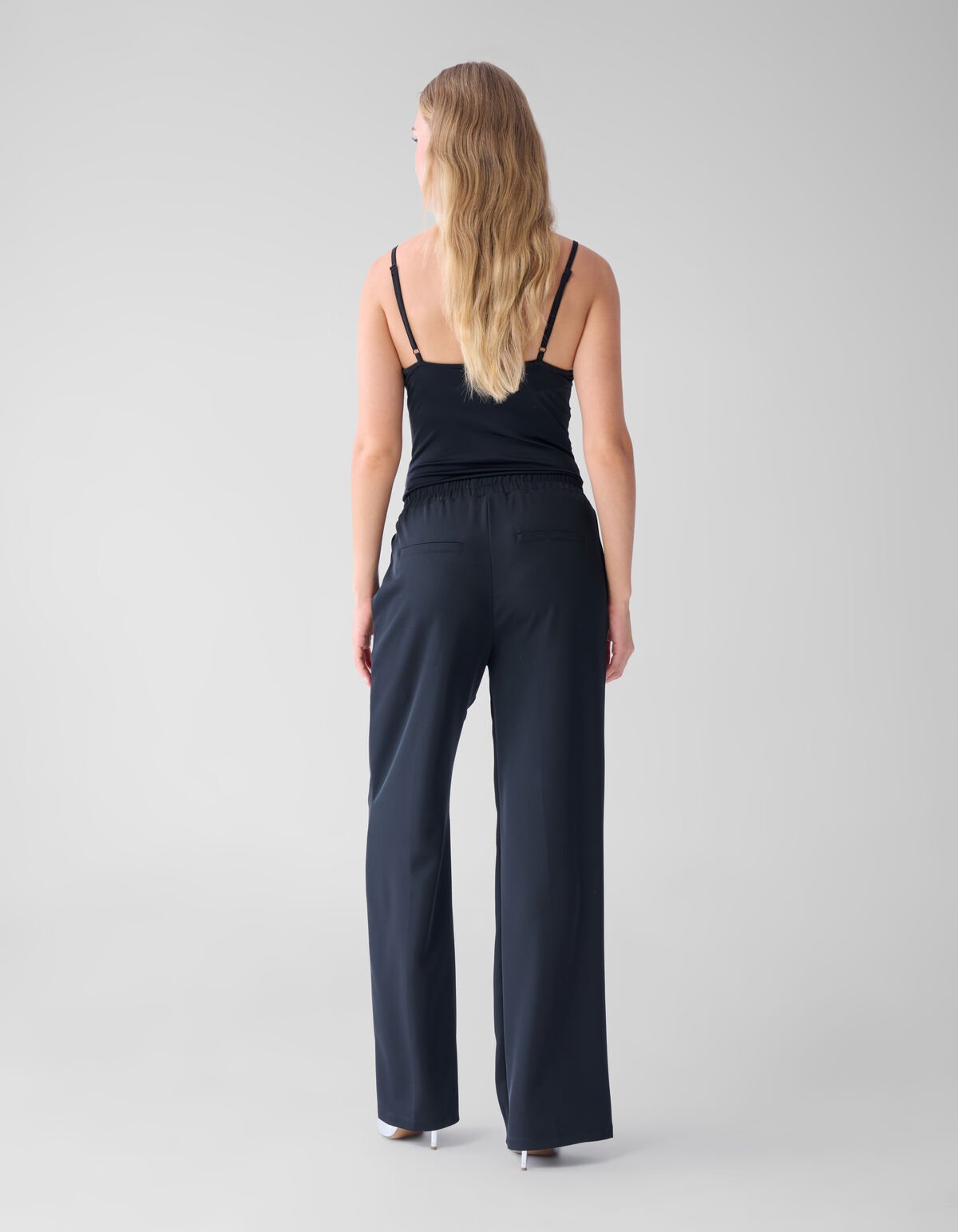 Basic Wide Leg Broek Zwart SHOEBY WOMEN