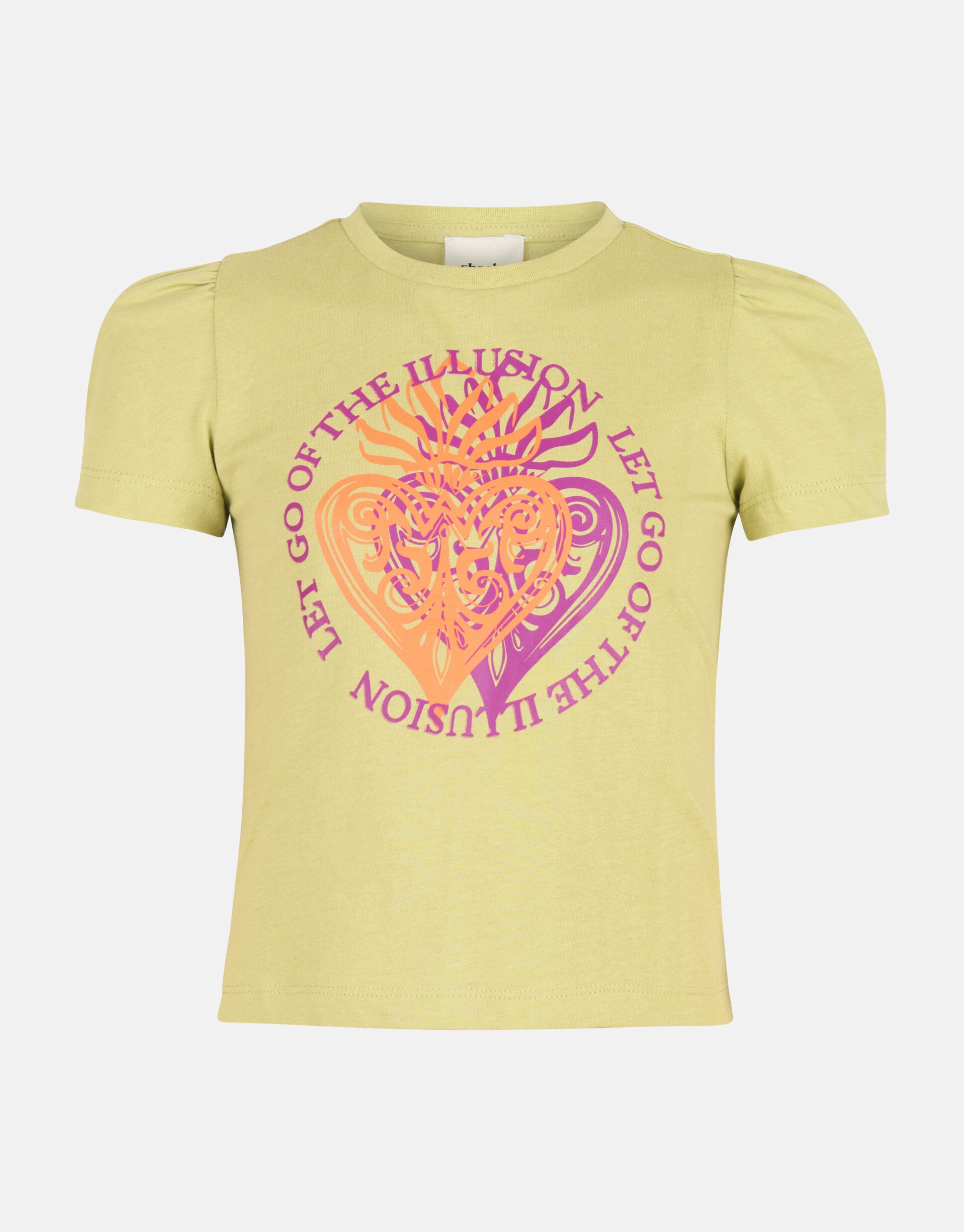 Printed Pofmouwen T-shirt Groen SHOEBY GIRLS