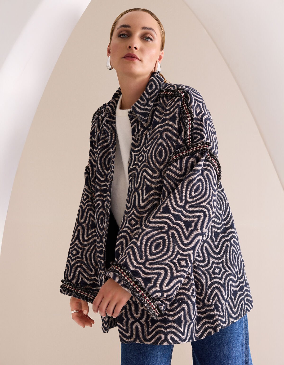 Jacquard Tape Jack Donkerblauw By Mieke SHOEBY WOMEN