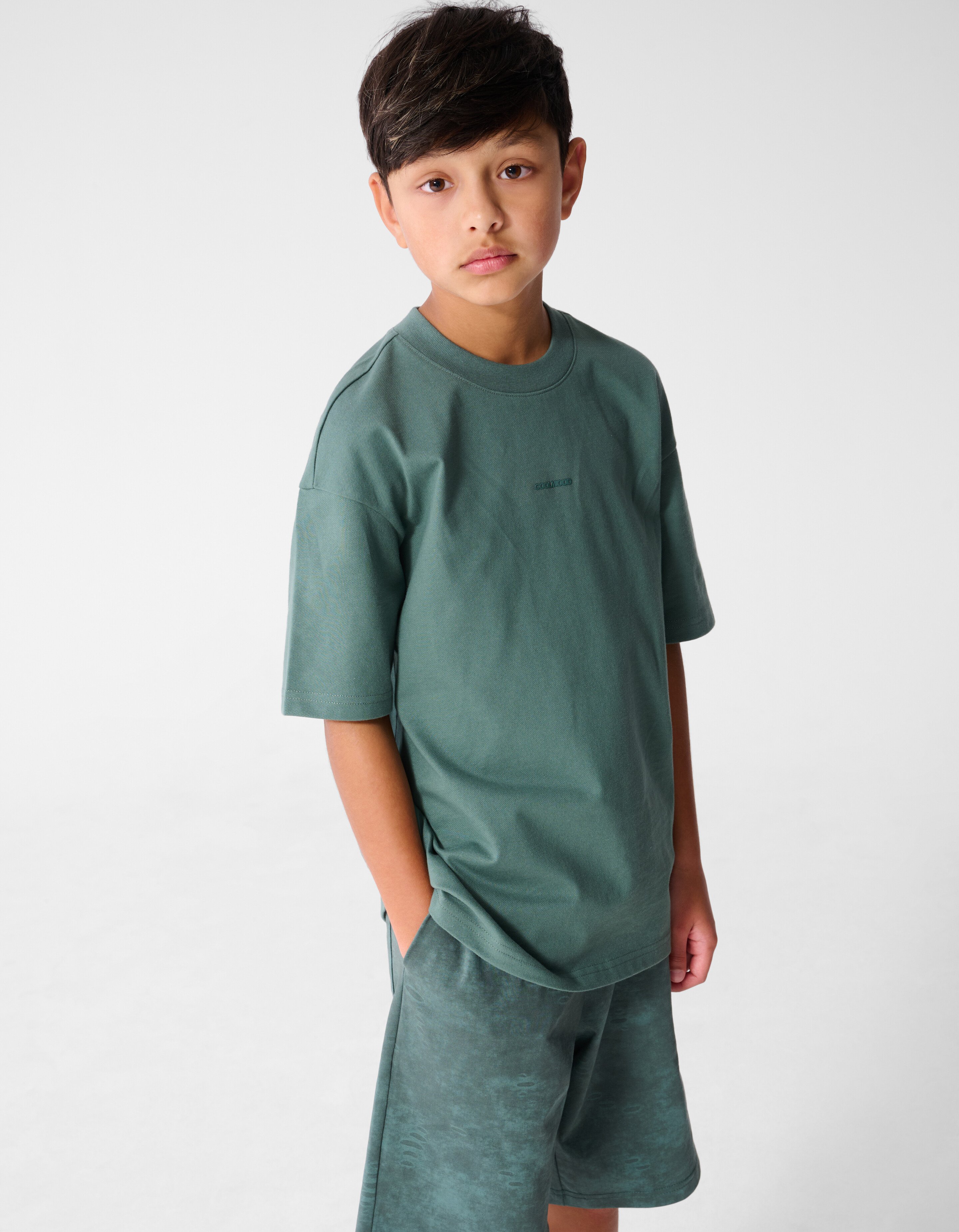 Minimal Tekst T-shirt Groen SHOEBY BOYS