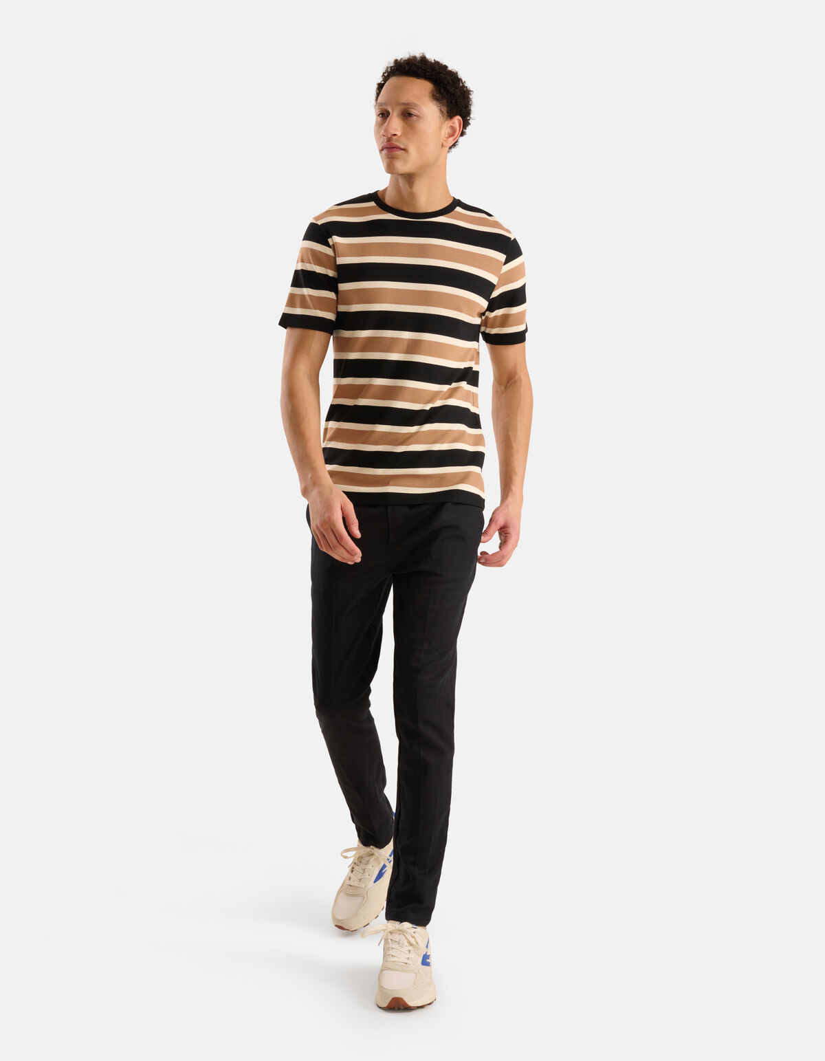 Gestreept T-shirt Bruin SHOEBY MEN