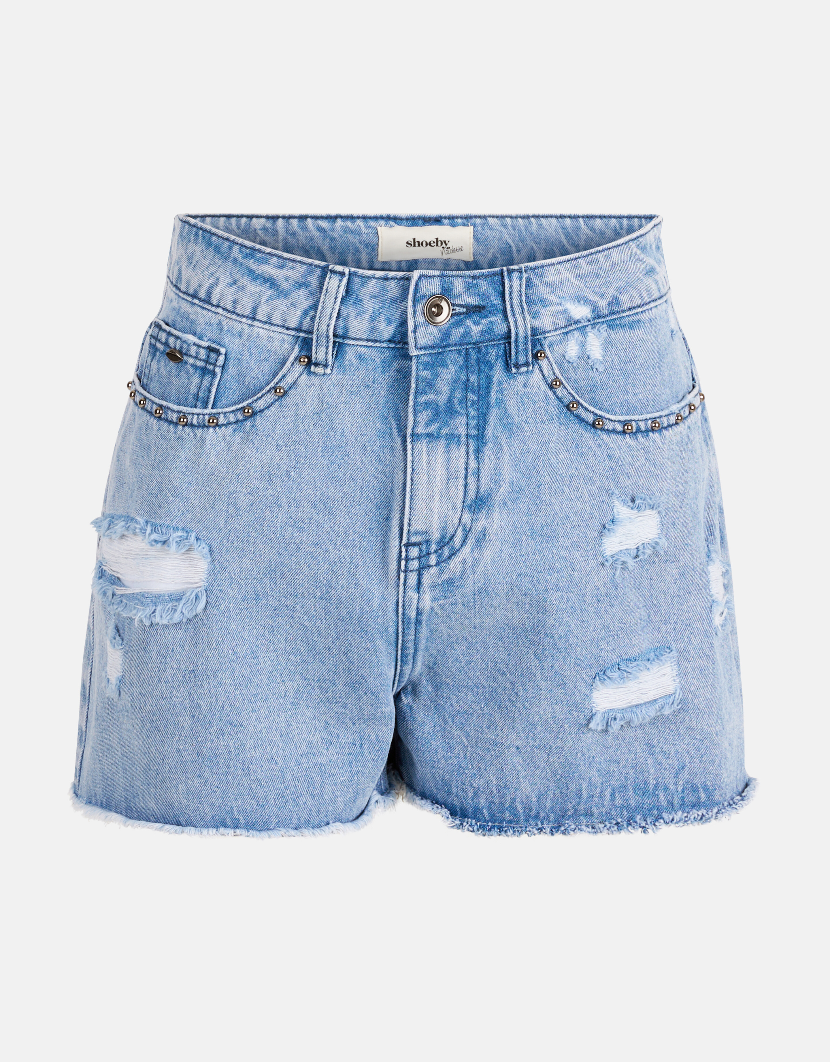 Destroyed Denim Short Blauw SHOEBY WOMEN