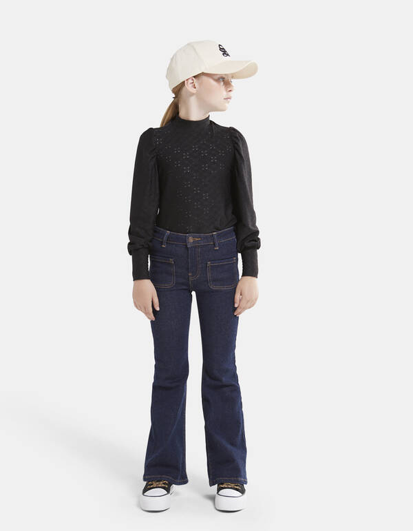Embroidery Top Zwart SHOEBY GIRLS