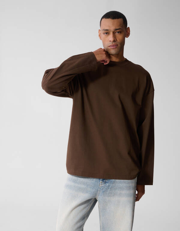 Basis Relaxed Fit Longsleeve Bruin SHOEBY MEN