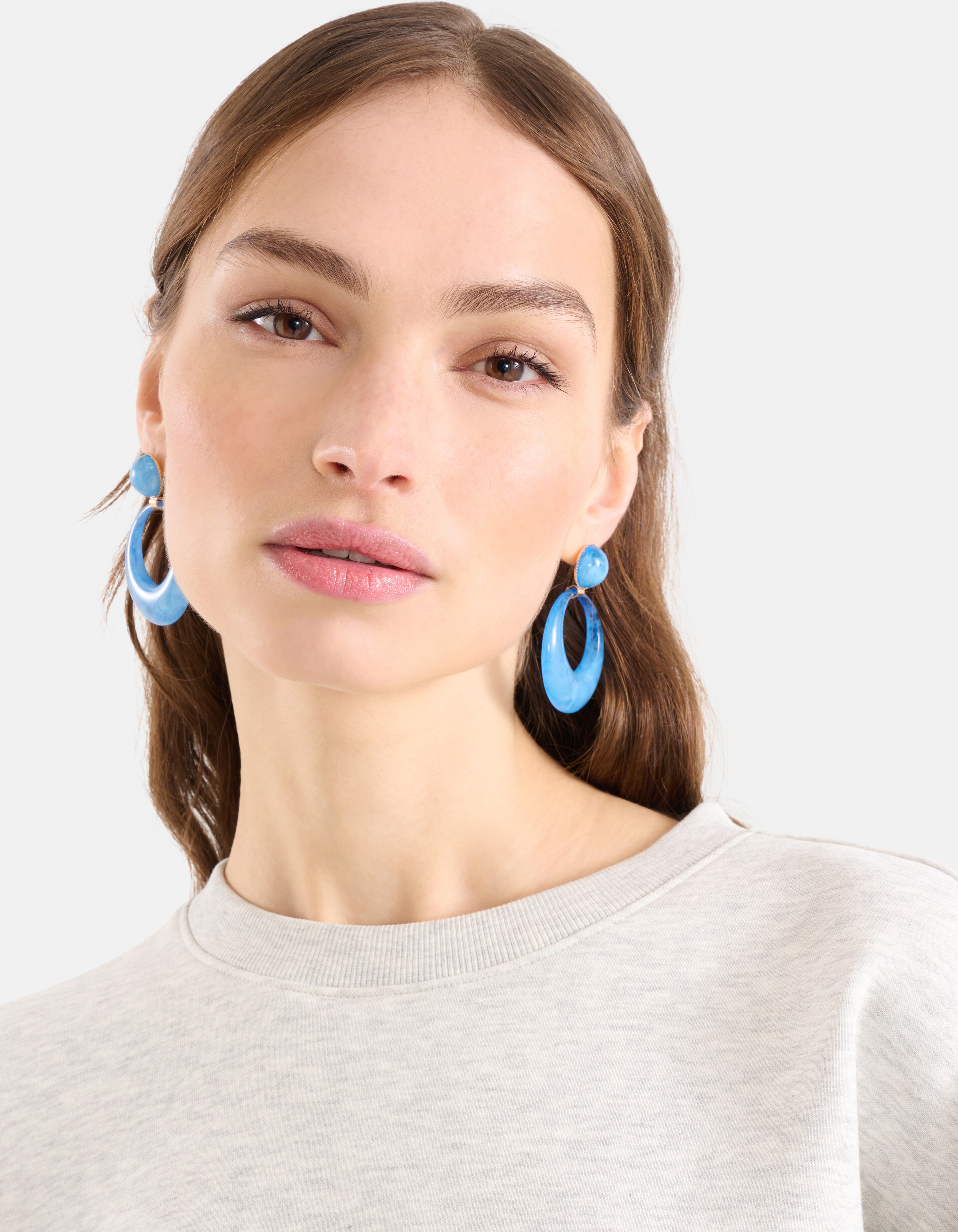Ronde Oorbellen Blauw SHOEBY ACCESSOIRES