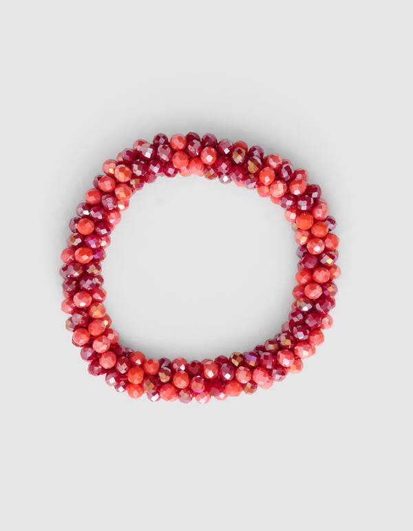 Beaded Haarelastiek Rood SHOEBY ACCESSOIRES