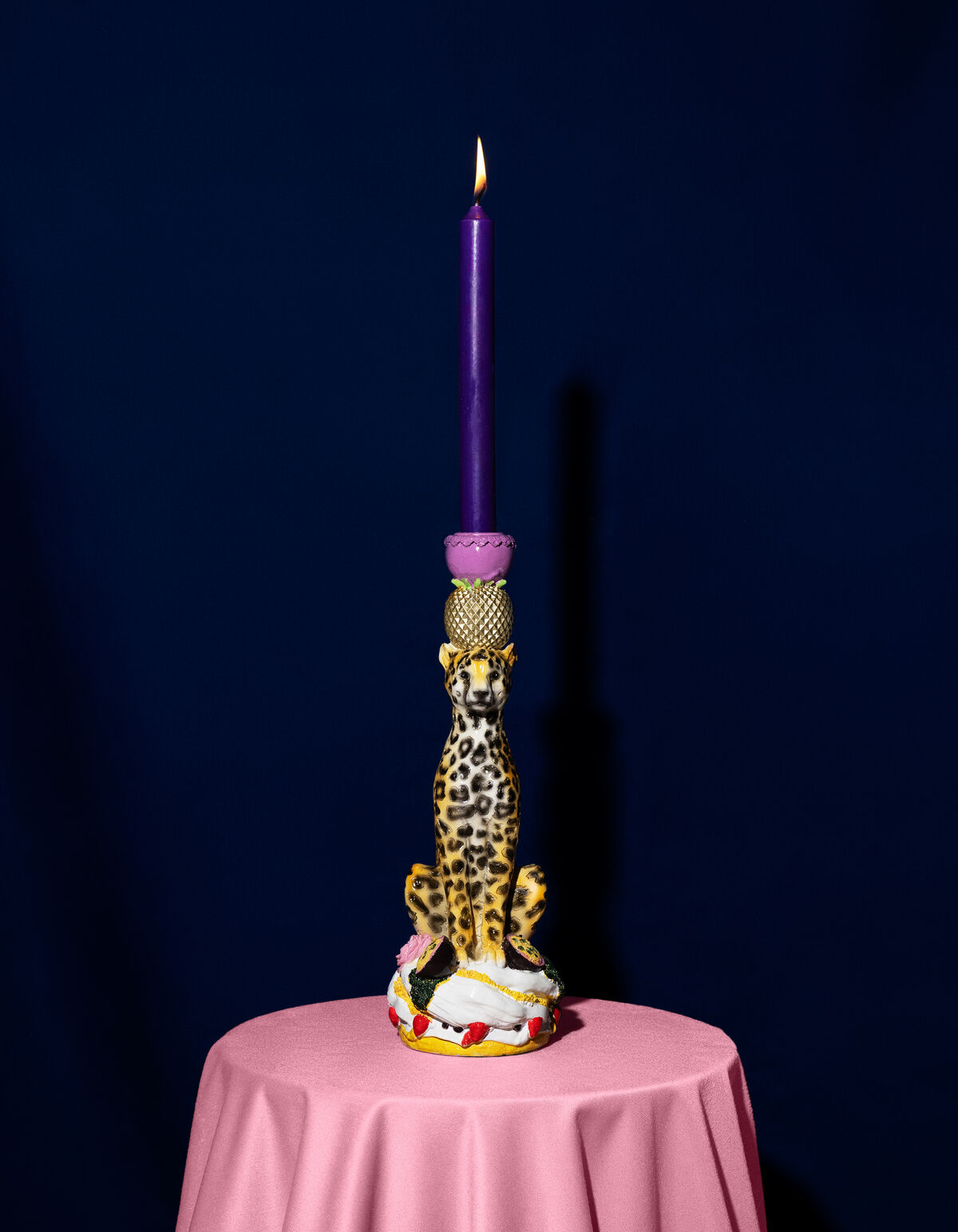 Leopard Kandelaar Roze By Fred SHOEBY ACCESSOIRES