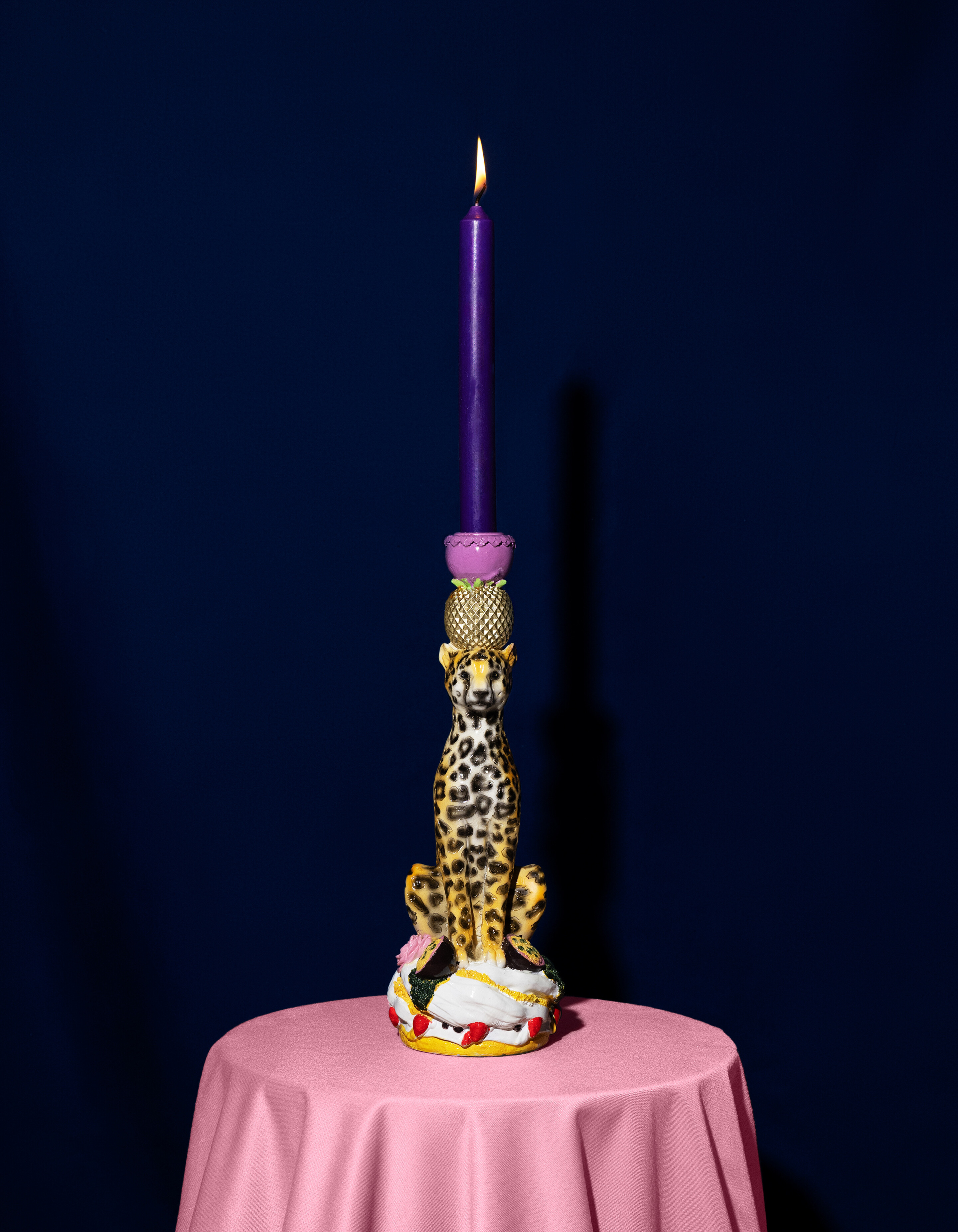 Leopard Kandelaar Roze By Fred SHOEBY ACCESSOIRES