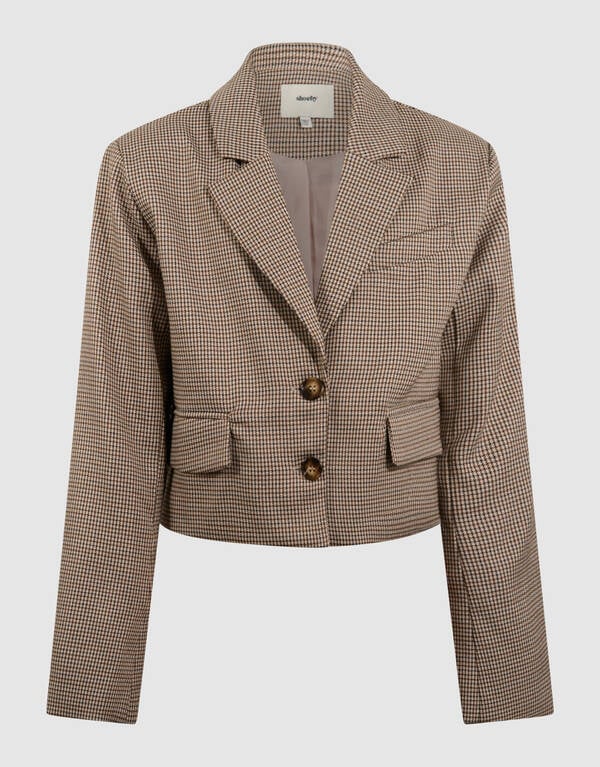 Cropped Ruiten Blazer Lichtbruin SHOEBY GIRLS