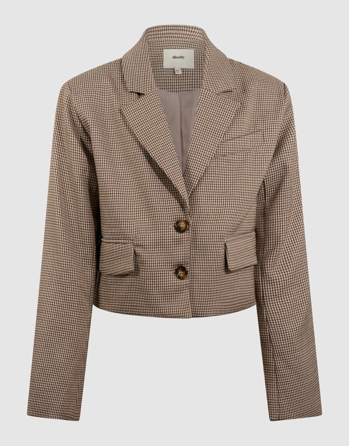 Cropped Ruiten Blazer Lichtbruin SHOEBY GIRLS