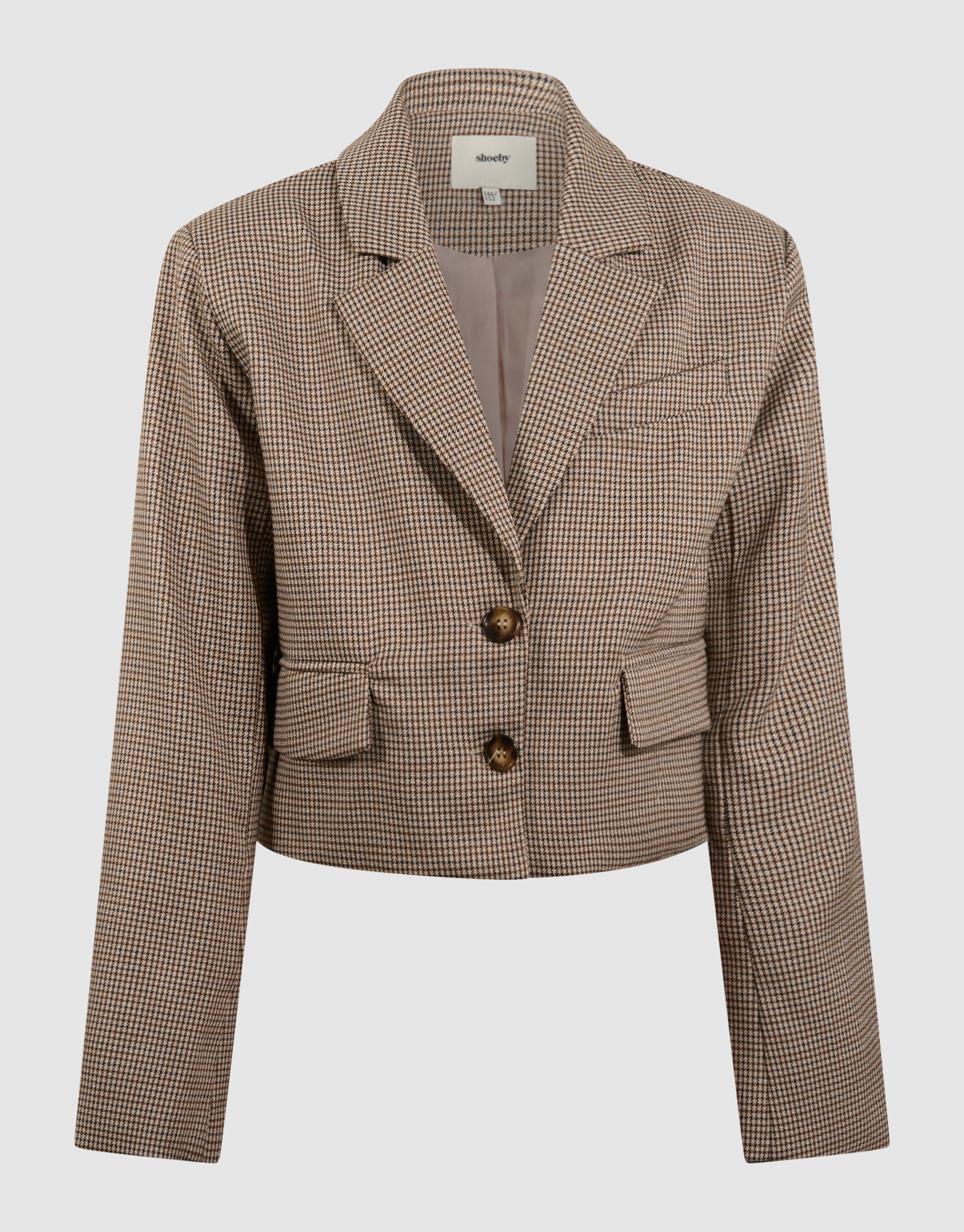Cropped Ruiten Blazer Lichtbruin SHOEBY GIRLS