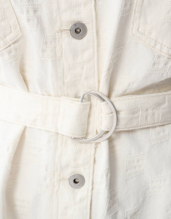 Structuur Jumpsuit Gebroken Wit SHOEBY WOMEN