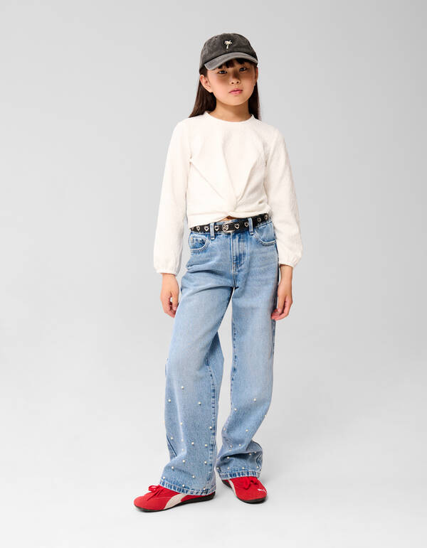 Heart Wrap Longsleeve Top Gebroken Wit SHOEBY GIRLS