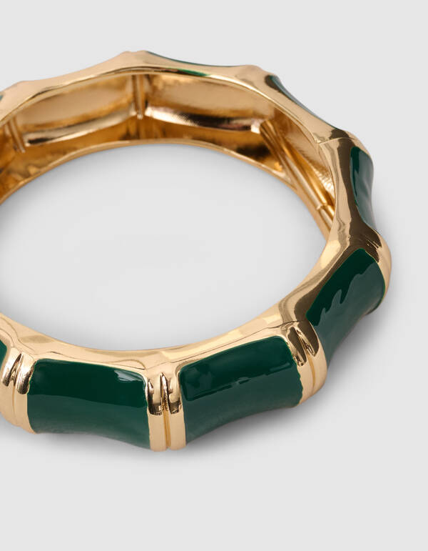 Striped Bangle Donkergroen/Goud SHOEBY ACCESSOIRES