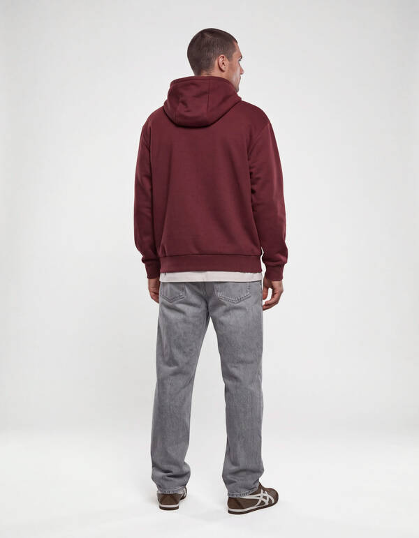 Embroidery Hoodie Donkerrood SHOEBY MEN
