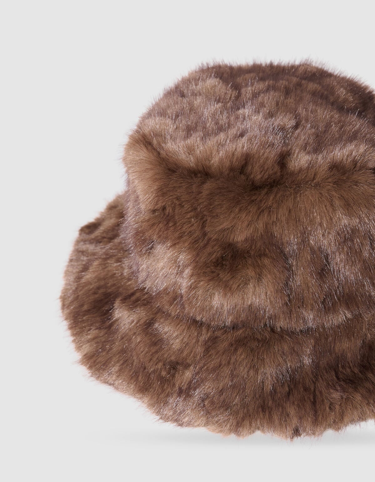 Faux Fur Bucket Hat Bruin SHOEBY ACCESSOIRES