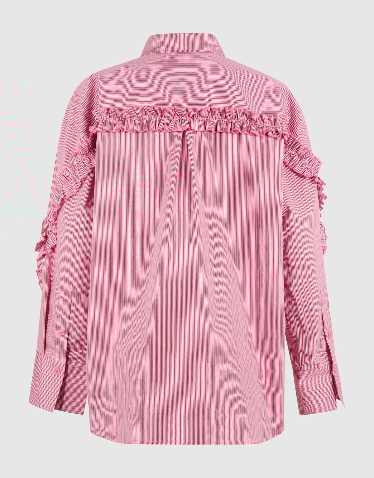 Oversized Pinstripe Flower Blouse Lichtroze SHOEBY WOMEN