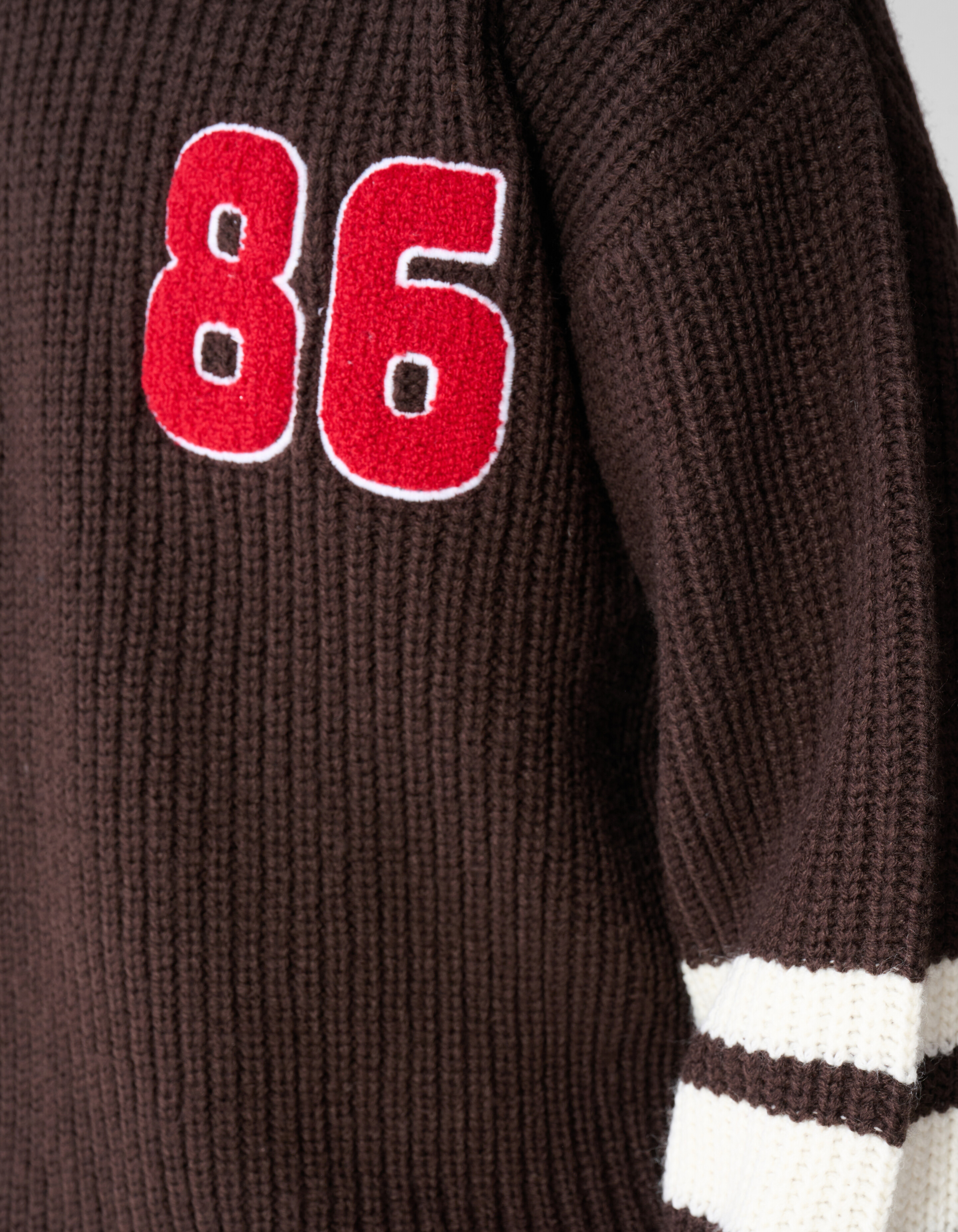 Varsity Gebreide Trui Donkerbruin SHOEBY BOYS