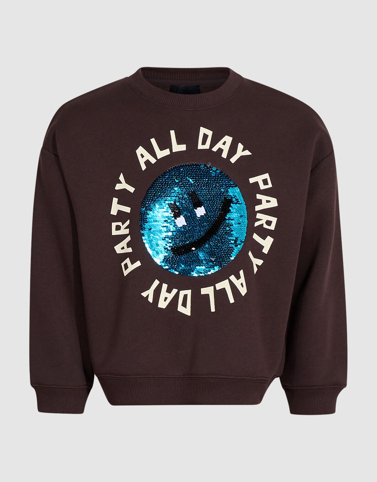 Party Smiley Sweater Donkerbruin SHOEBY BOYS