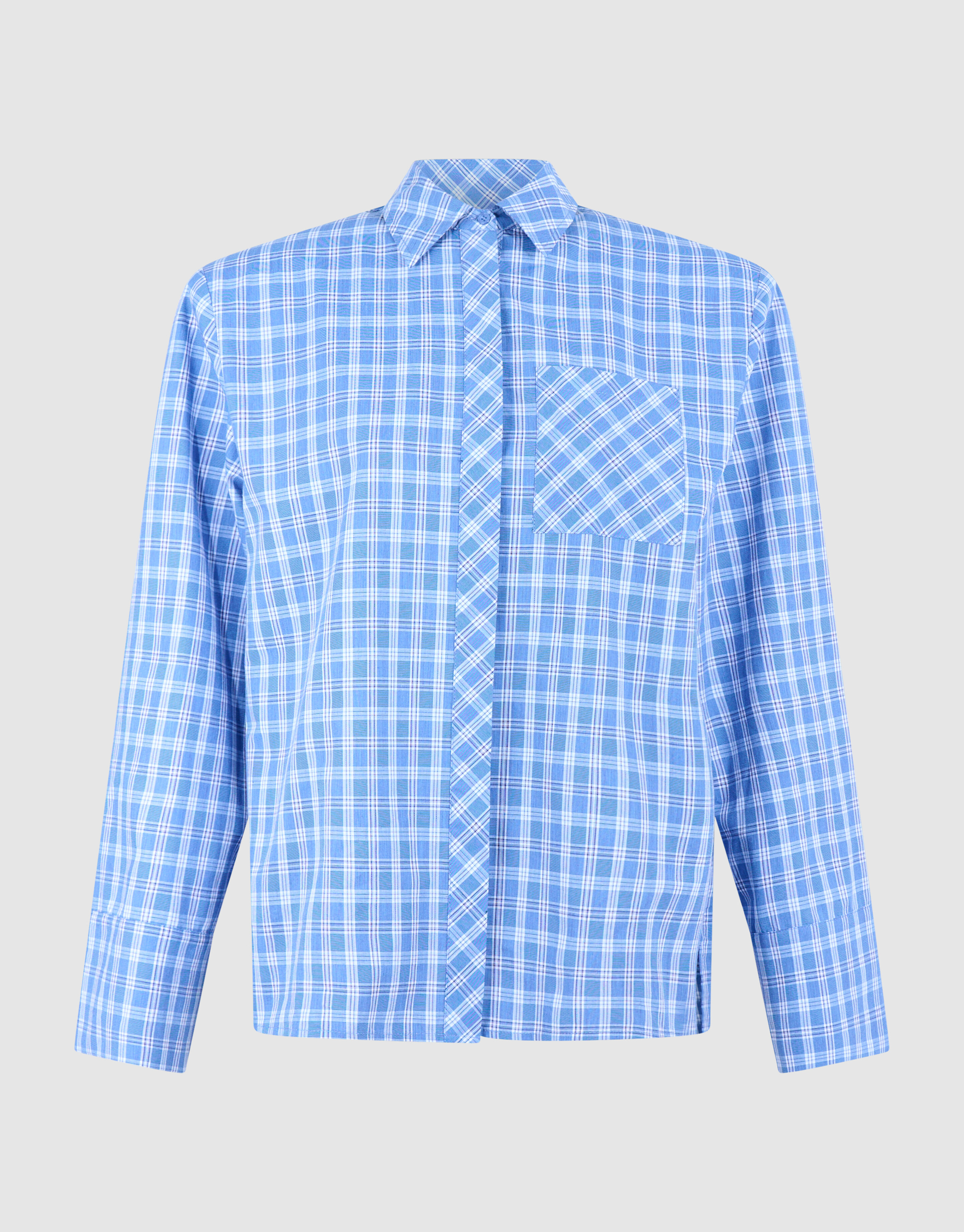 Oversized Ruiten Bow Blouse Blauw SHOEBY WOMEN