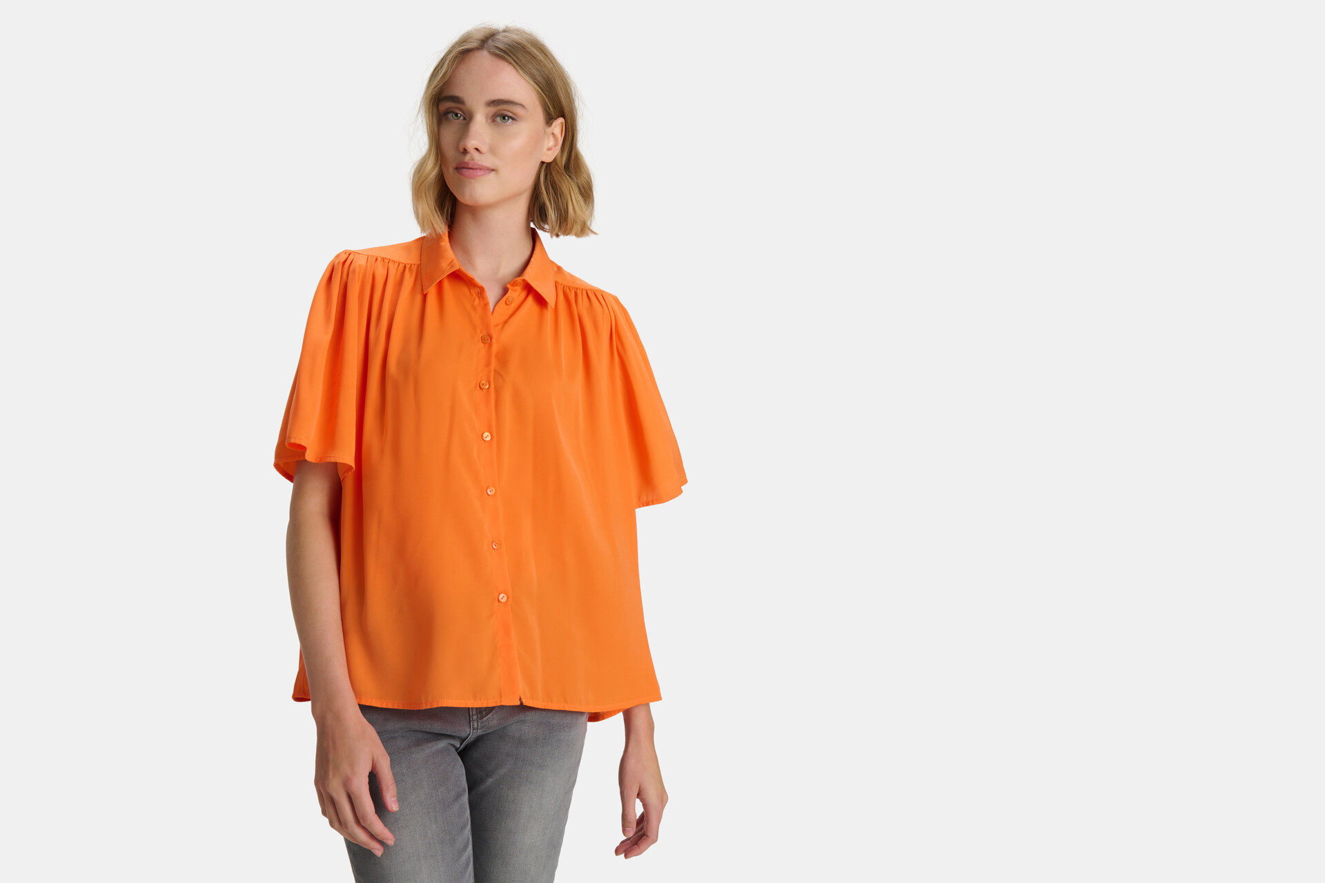 Oversized Satijnen Blouse Oranje SHOEBY WOMEN