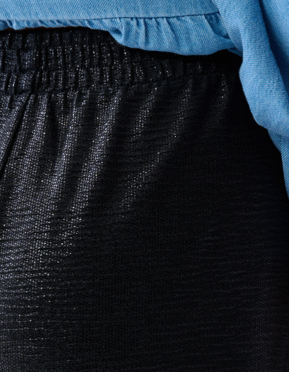 Metallic Wide Leg Broek Zwart SHOEBY GIRLS