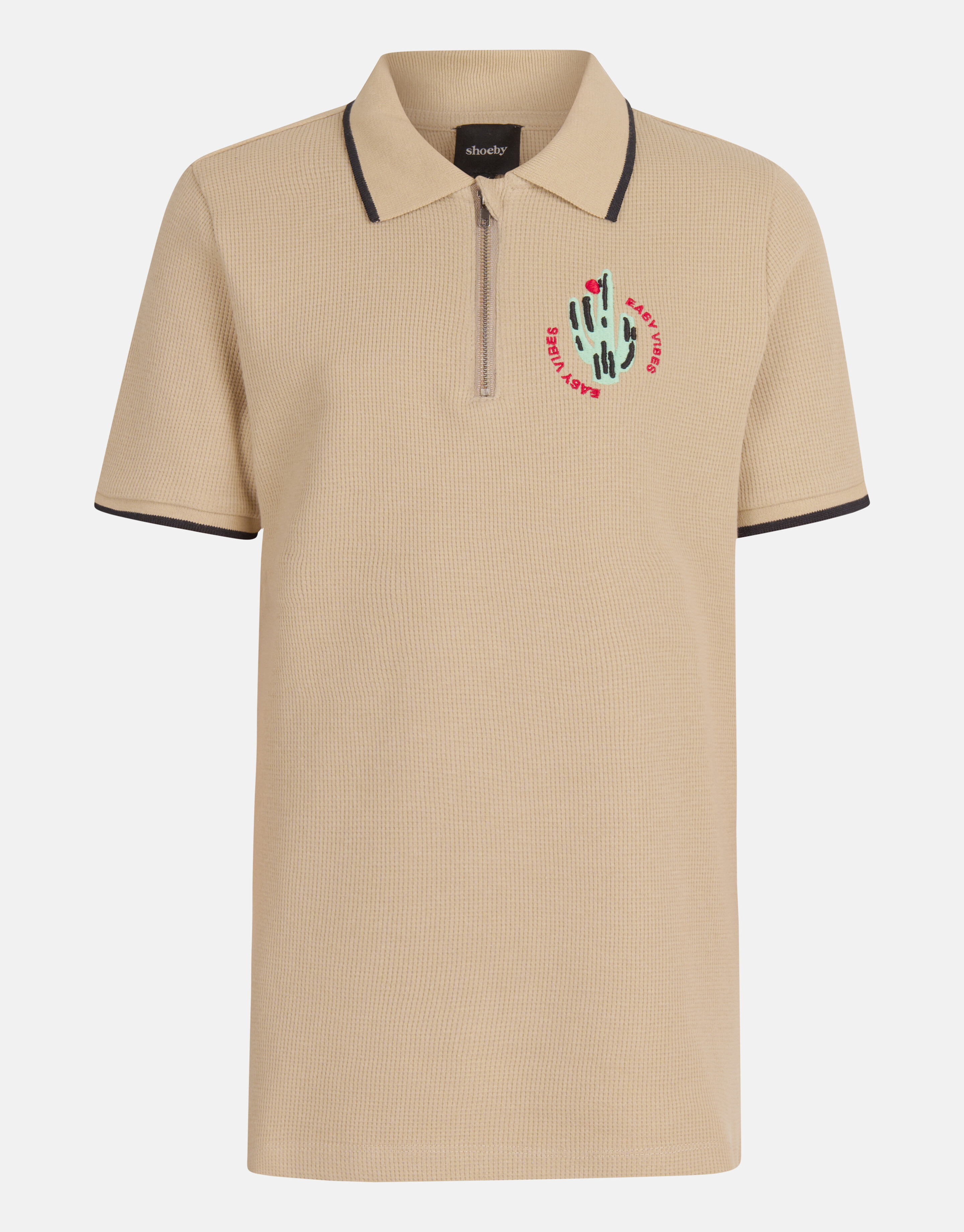 Structuur Zipper Polo Beige SHOEBY BOYS