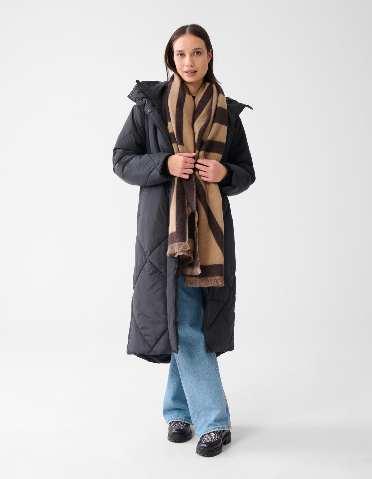 Lurex Sjaal Bruin SHOEBY ACCESSOIRES