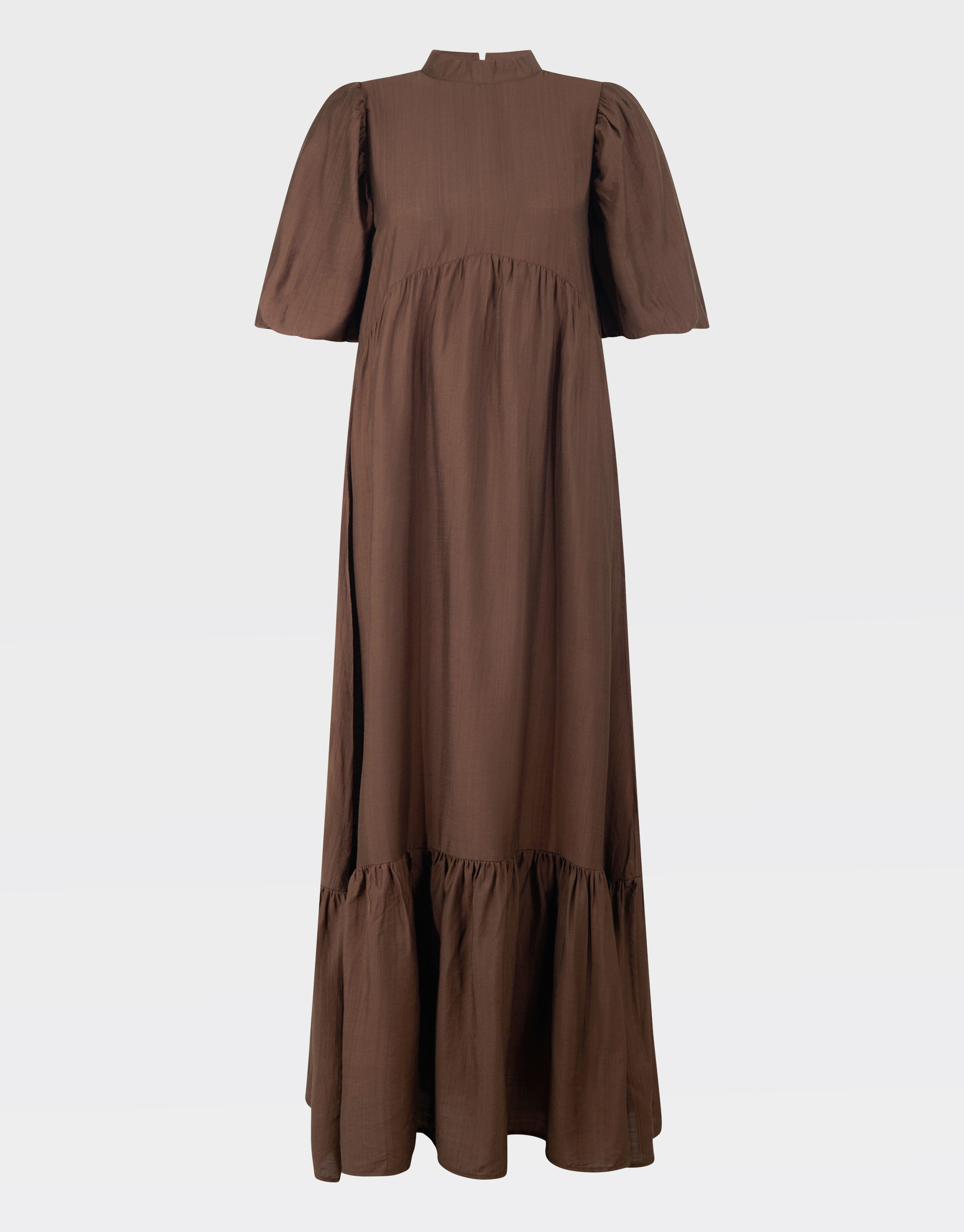 Ruffle Maxi Jurk Bruin SHOEBY WOMEN