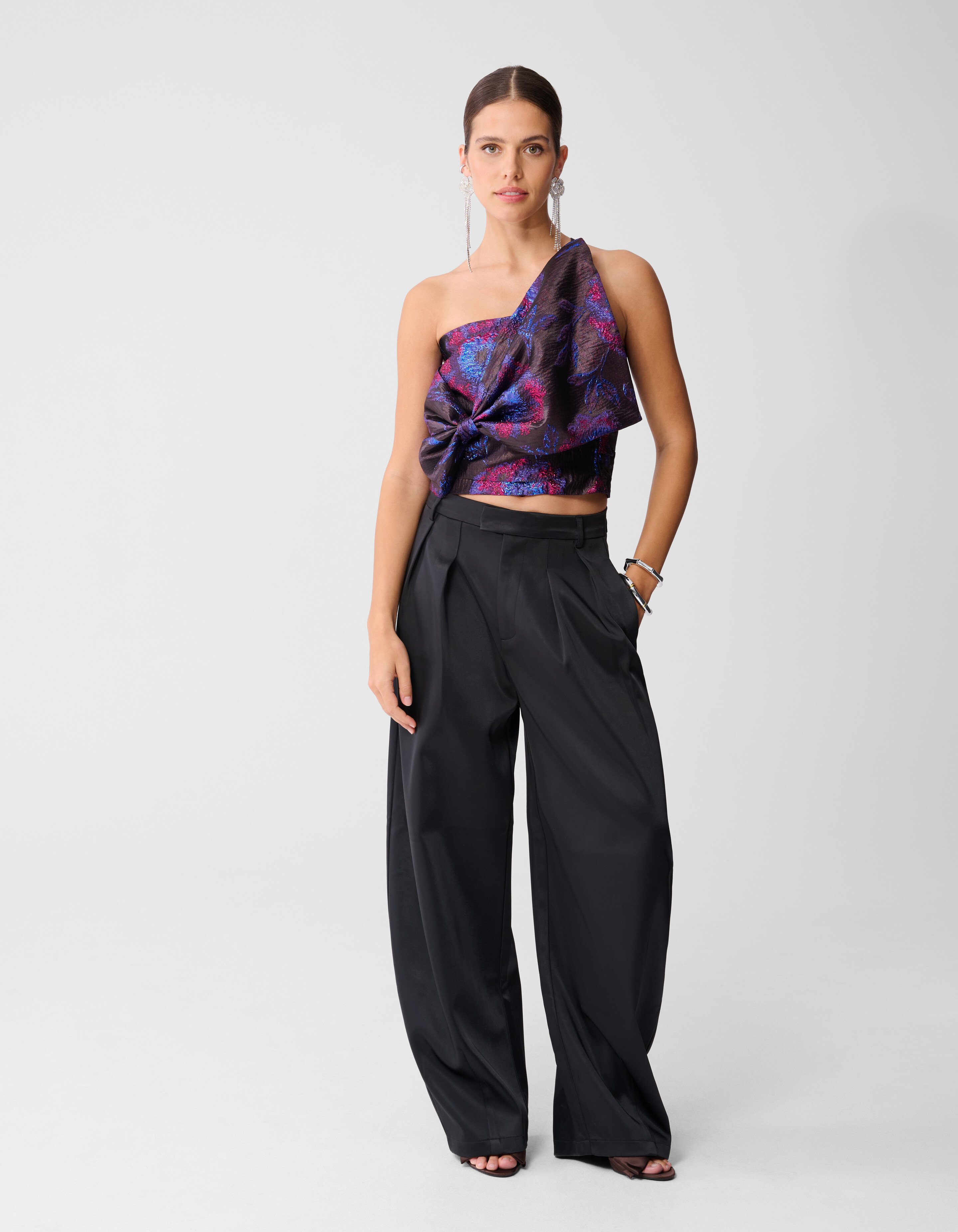 Jacquard Strik Top Paars/Zwart SHOEBY WOMEN