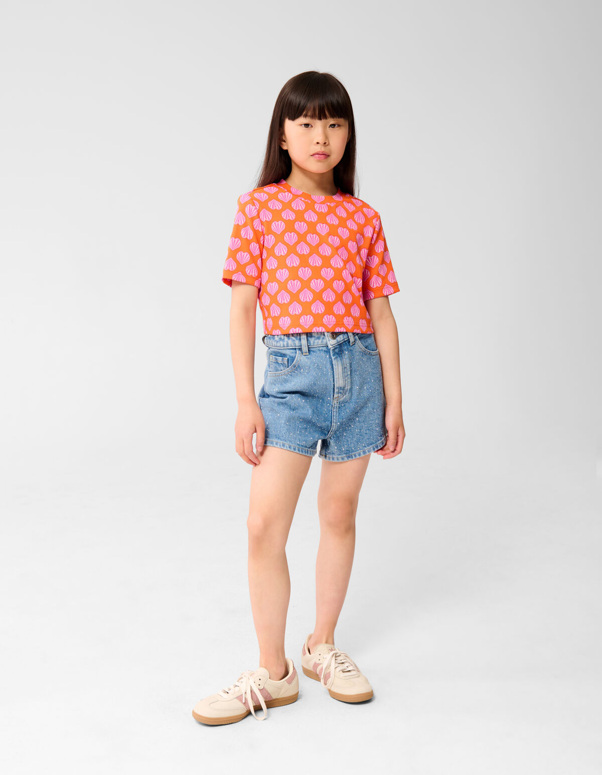 Schelpen Crop Top Oranje SHOEBY GIRLS