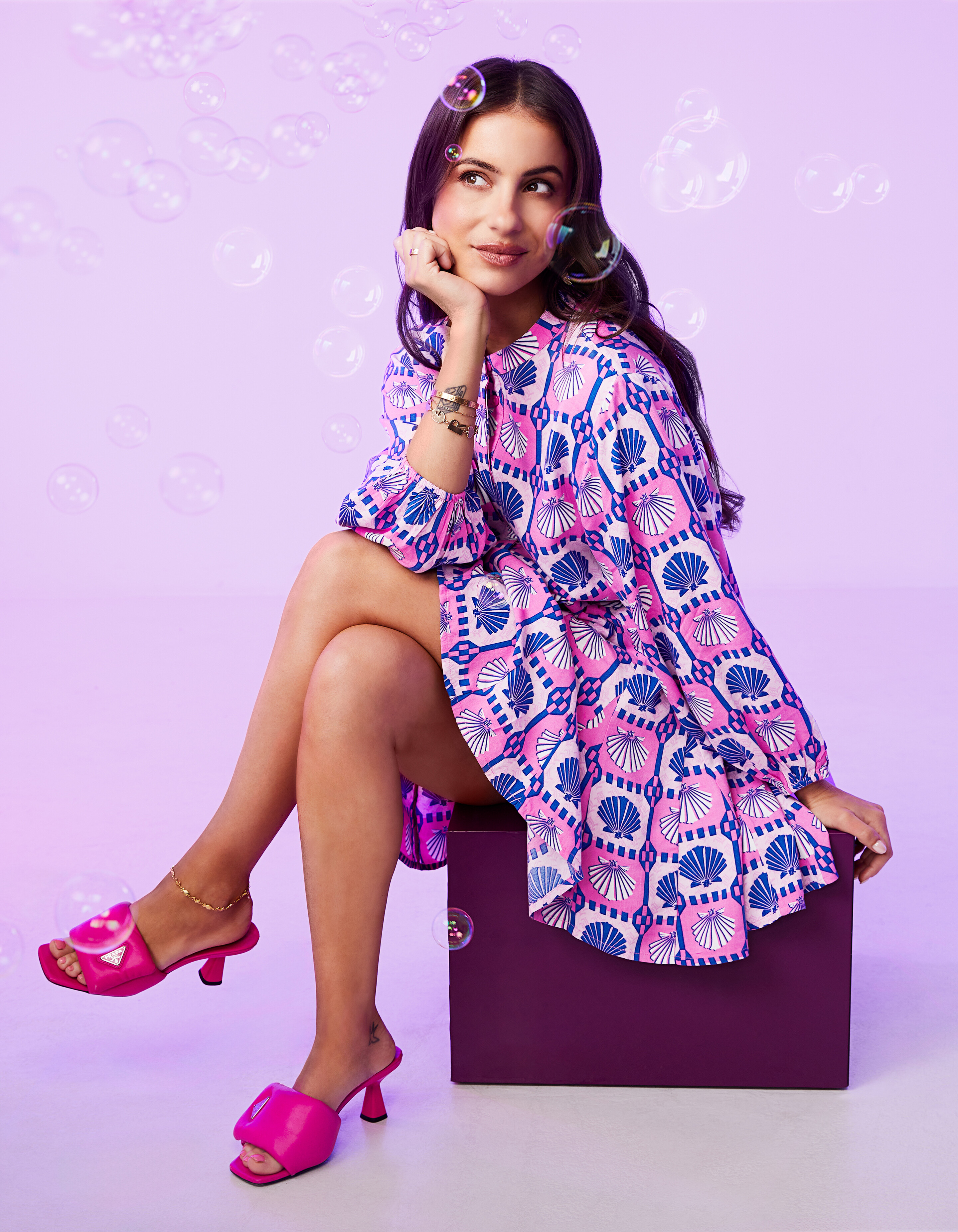 Printed Mini Jurk Roze SHOEBY WOMEN
