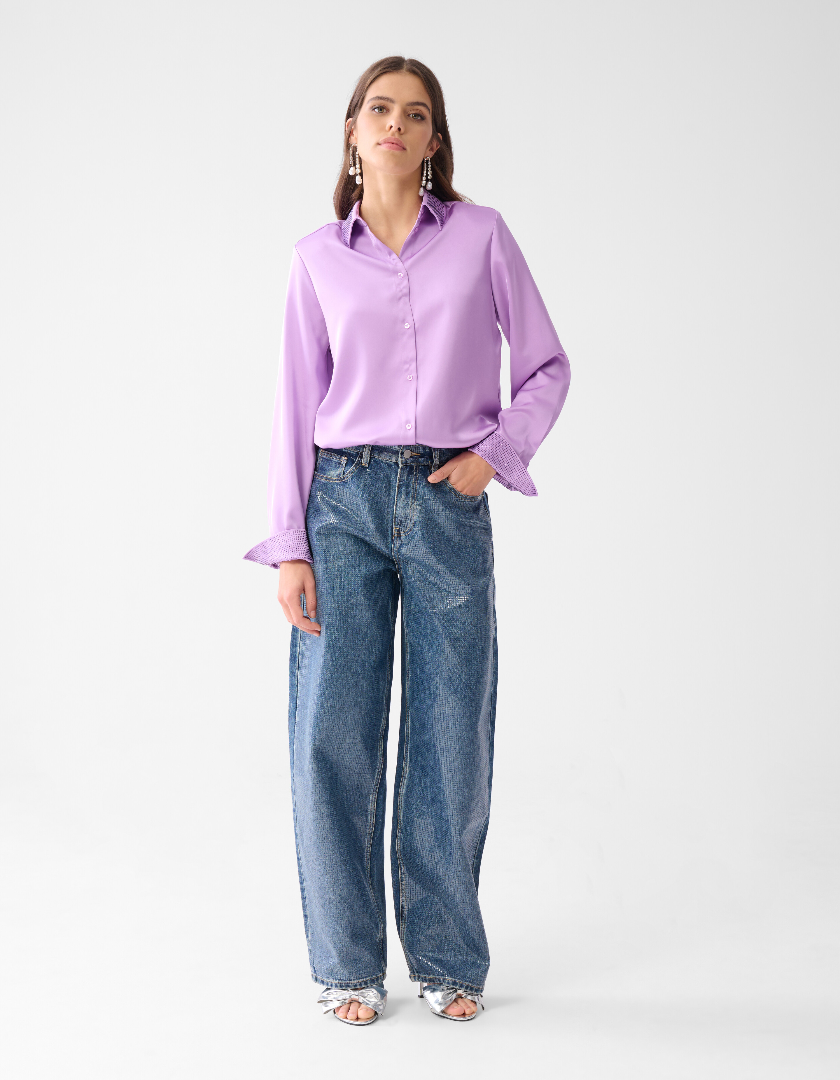 Foil Barrel Fit Jeans Mediumstone SHOEBY WOMEN