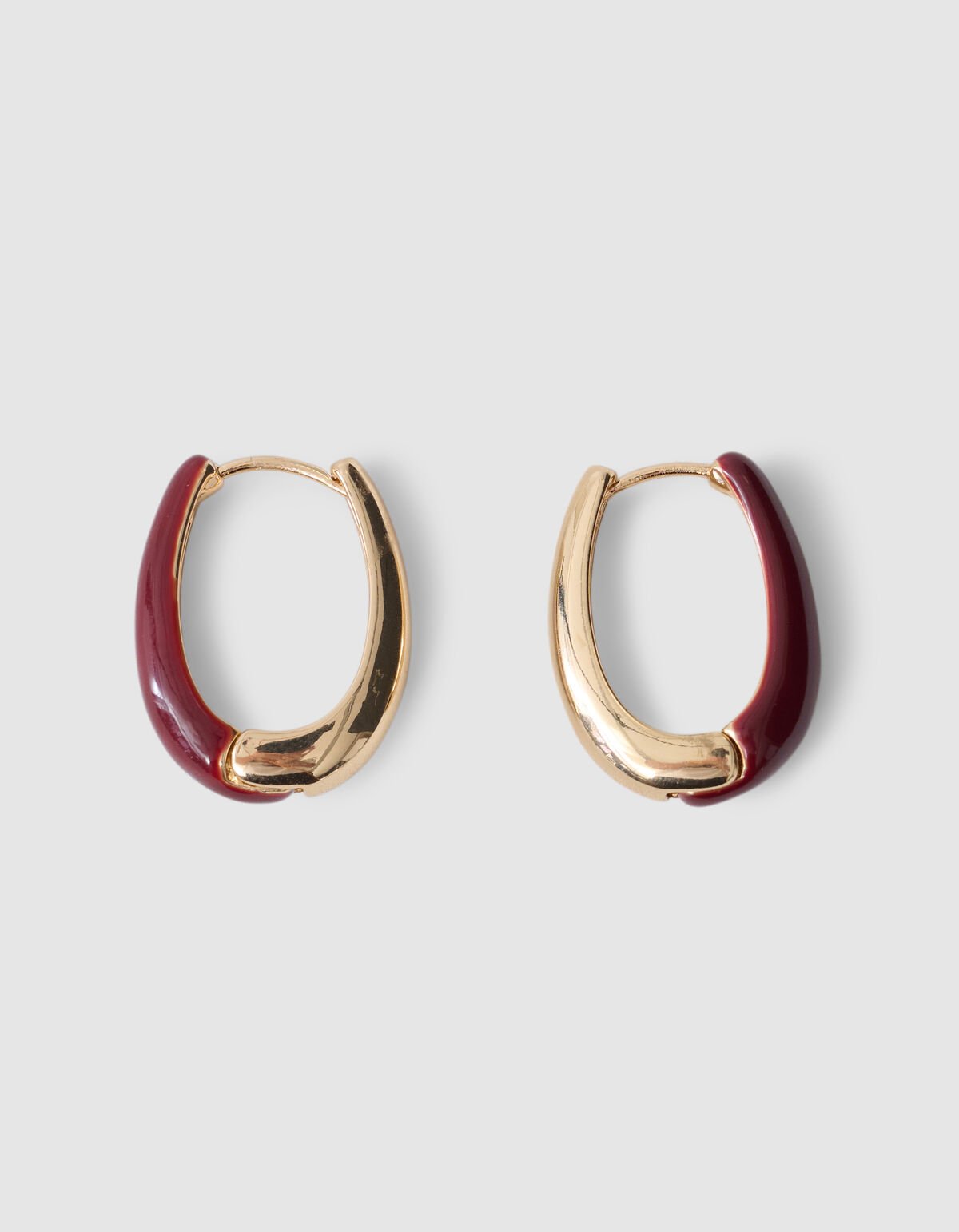Oval Hoops Oorbellen Rood SHOEBY ACCESSOIRES