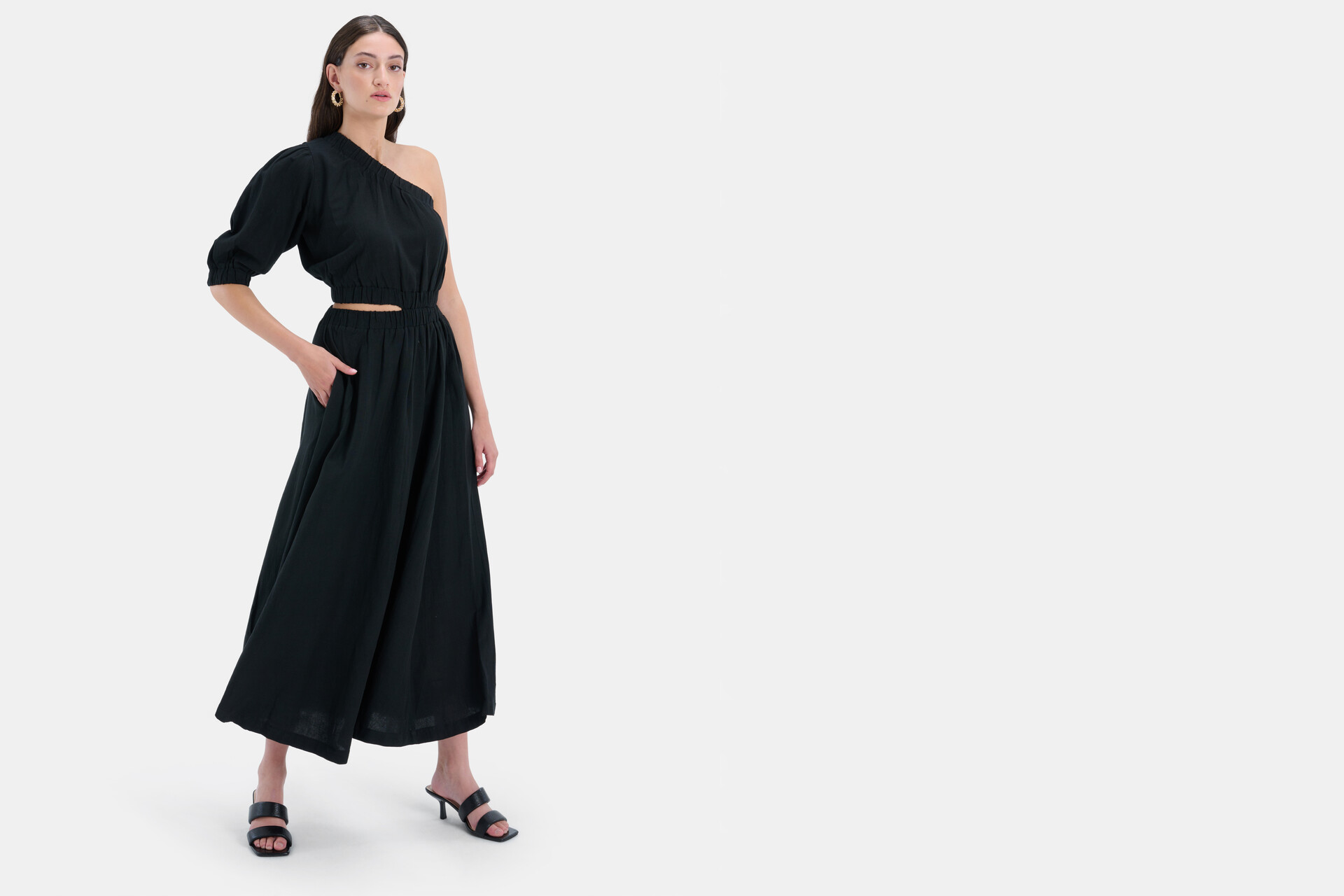 Linen Solid Jurk EKSEPT