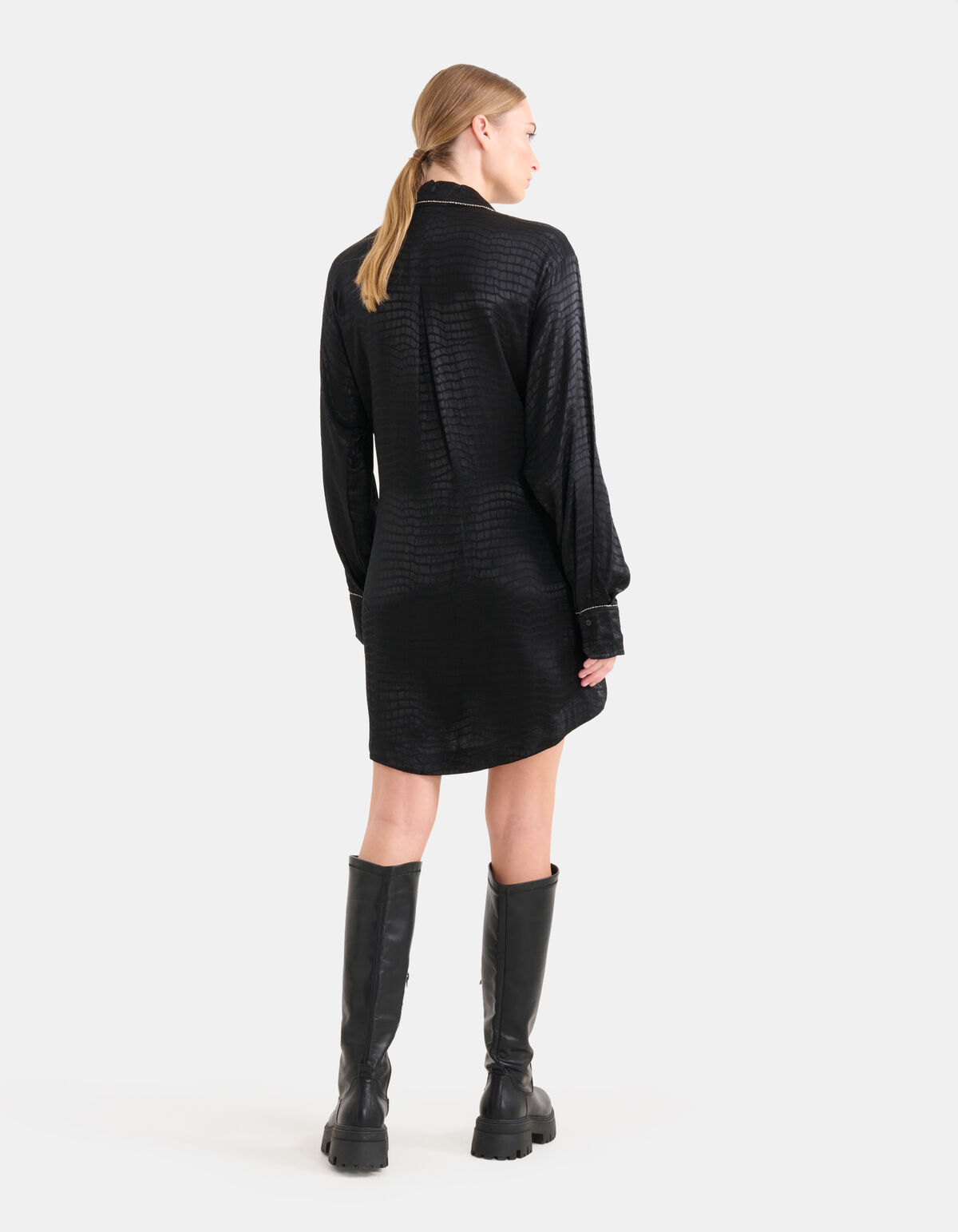 Jacquard Print Jurk Zwart SHOEBY WOMEN